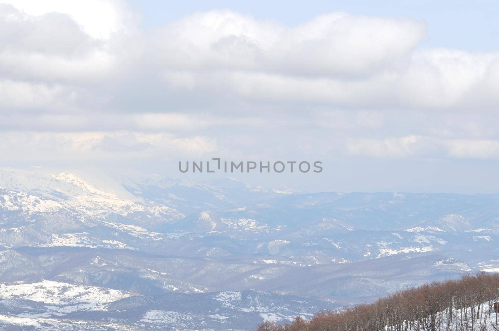 beautiful winter season landscape with ice snow and hard winds