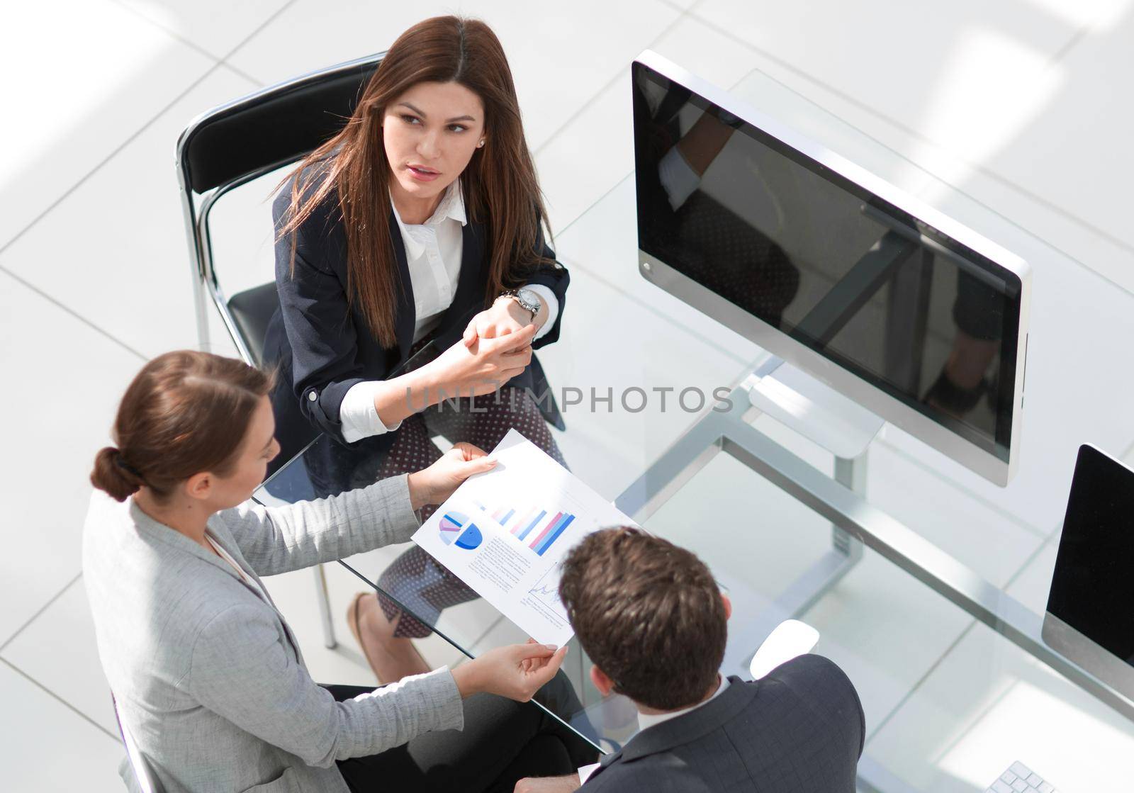 top view.business team at an informal meeting.Business planning