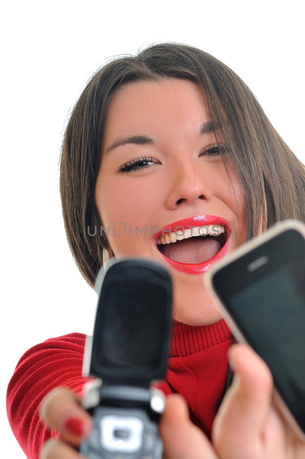 young woman talk on cellphone by dotshock
