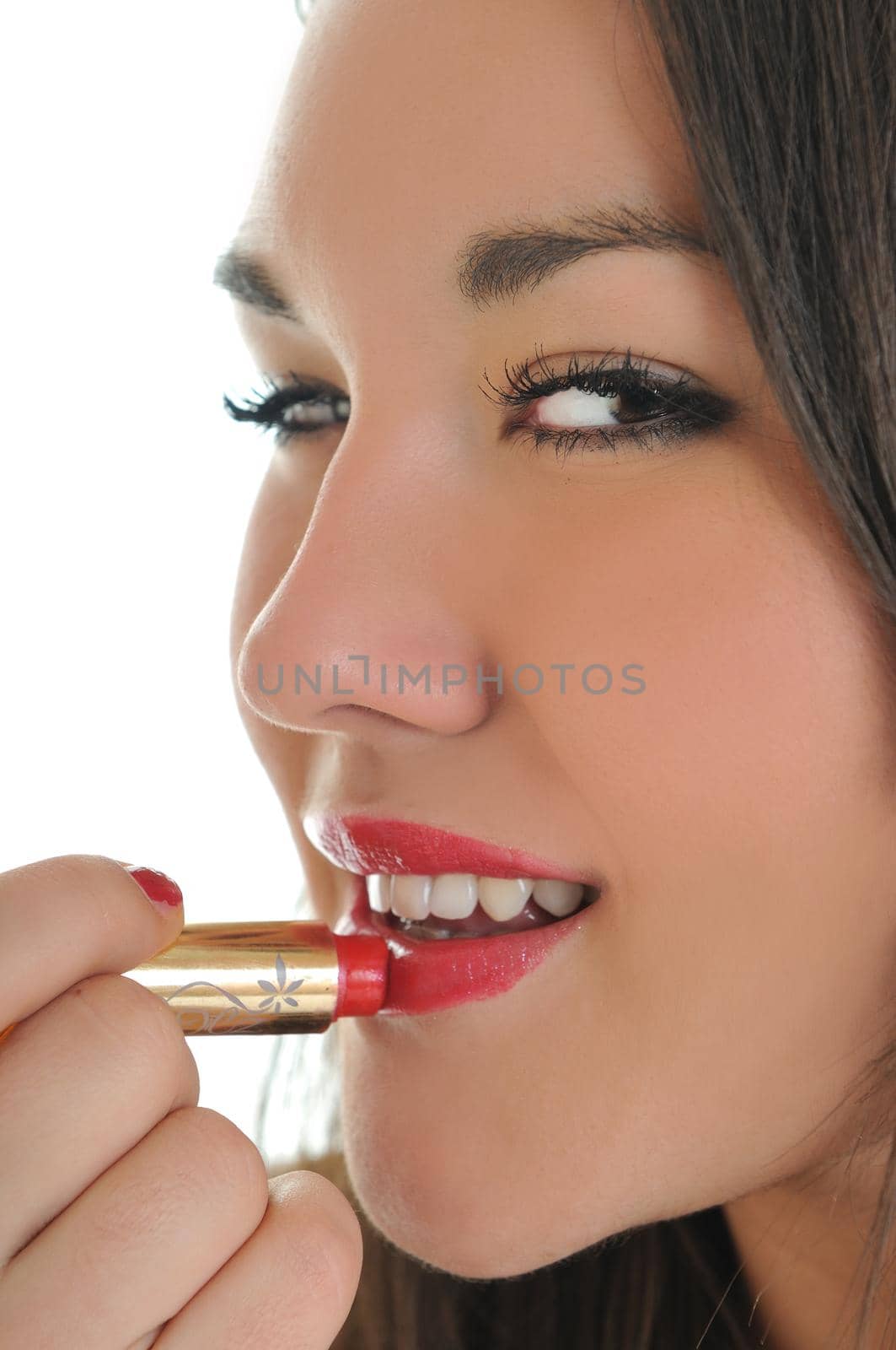 woman lipstick makeup face beauty fashion treatment