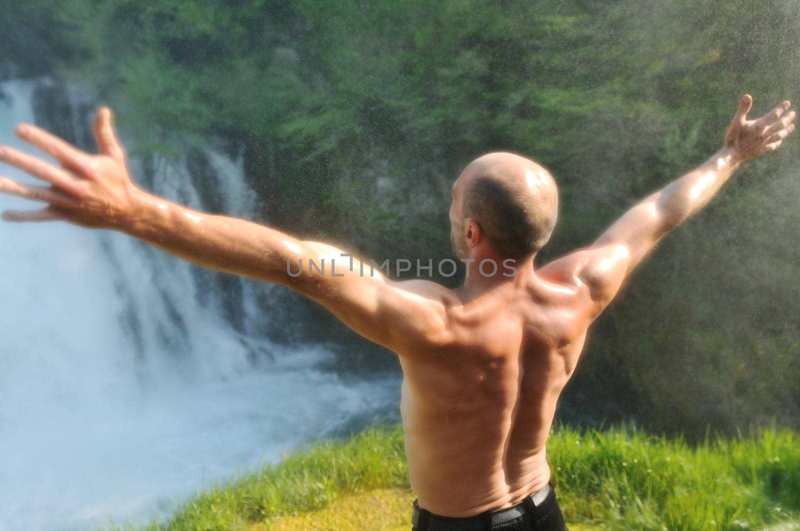man waterfall by dotshock
