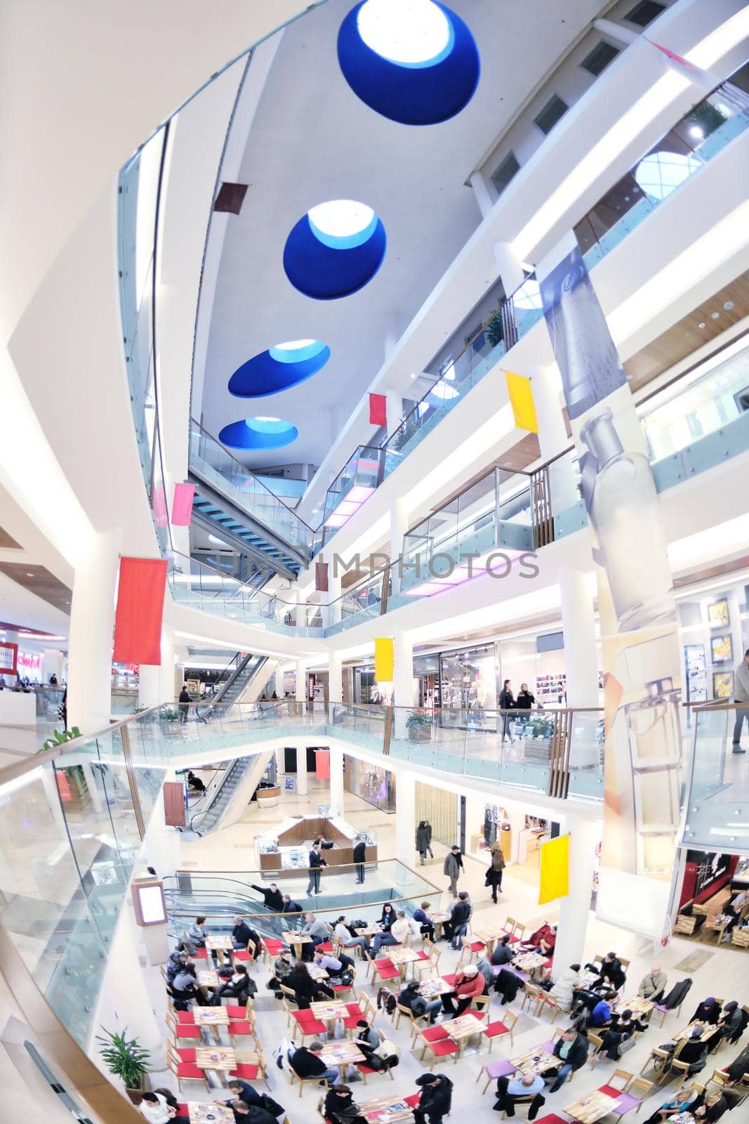 Interior of a modern shopping mall center