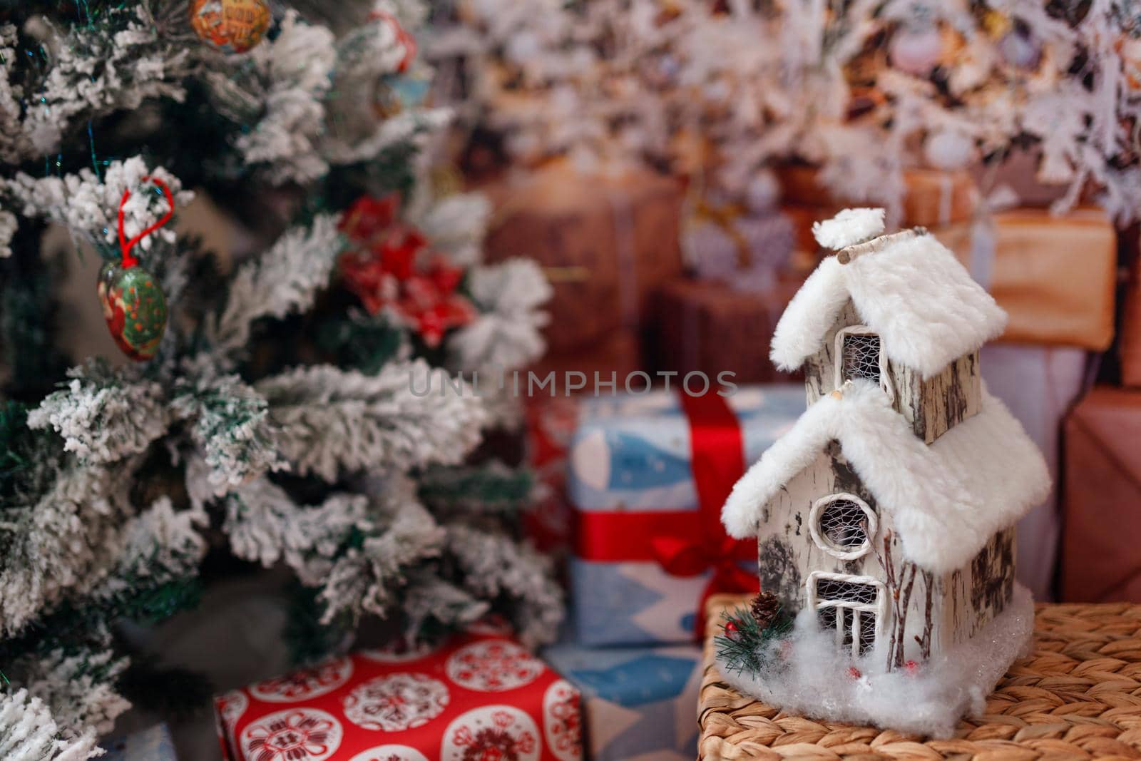 Holiday concept. Christmas background with decorations.