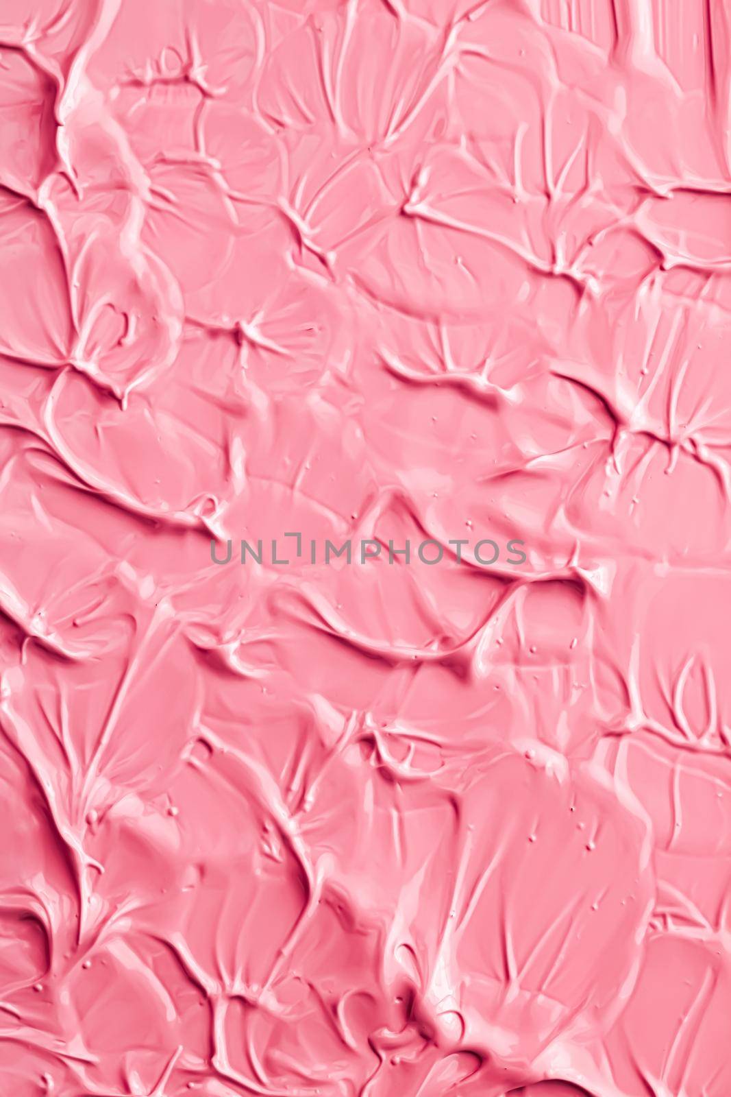 Pink lipstick or lip gloss texture as cosmetic background, makeup and beauty cosmetics product for luxury brand, holiday flatlay backdrop or abstract wall art and paint strokes.