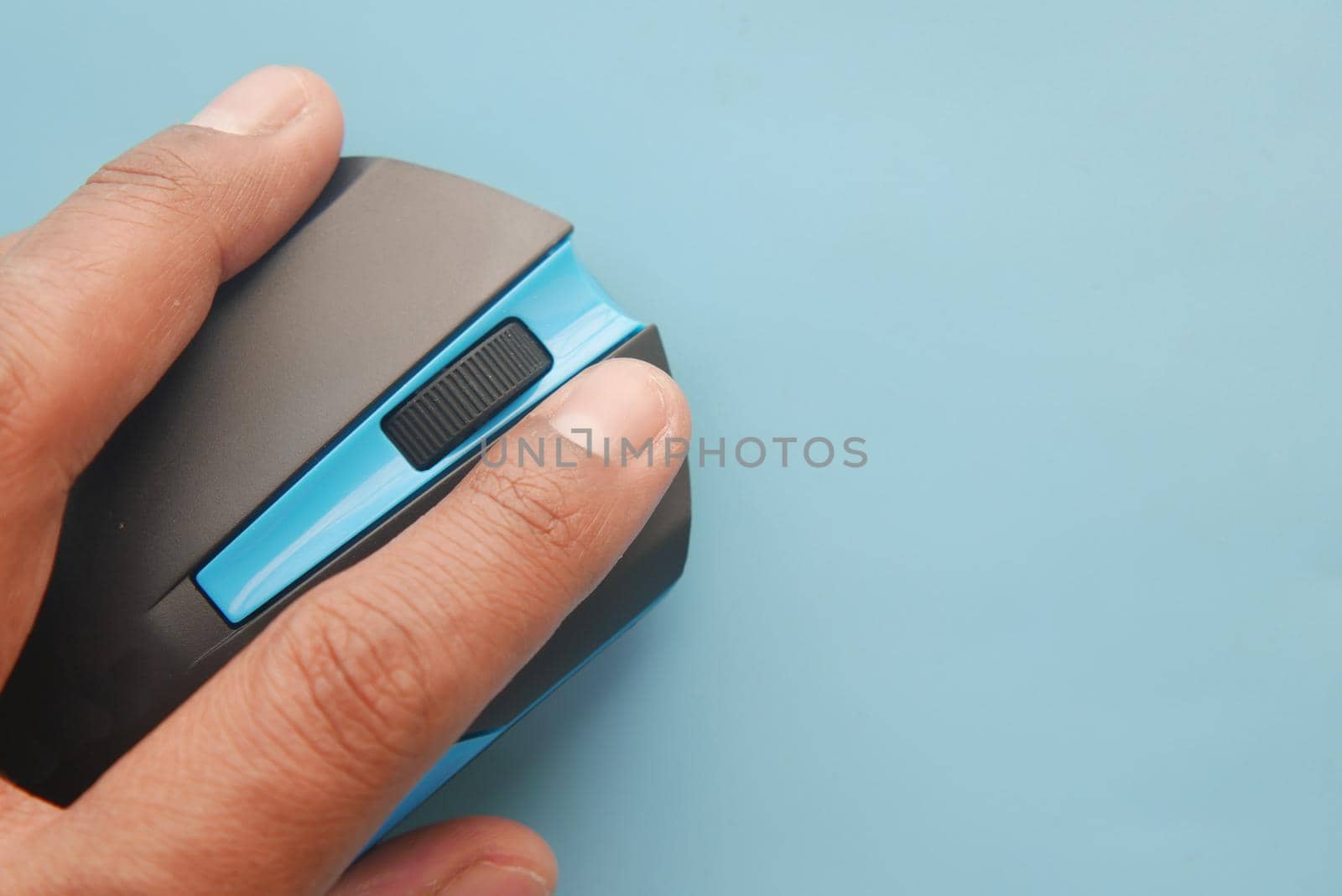 hand with computer mouse, Close up.
