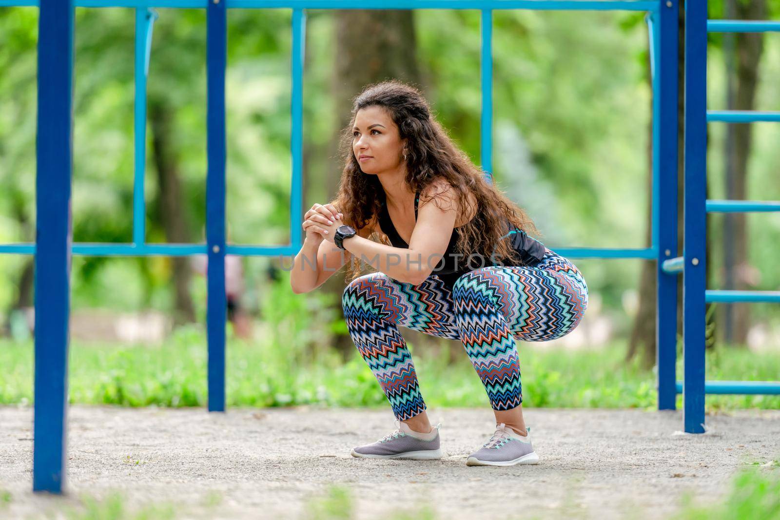 Girl exercising outdoors by tan4ikk1