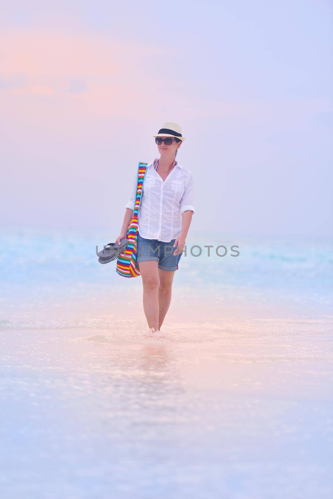 beautiful gril on beach have fun by dotshock