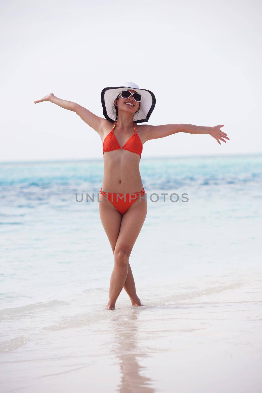 beautiful gril on beach have fun by dotshock