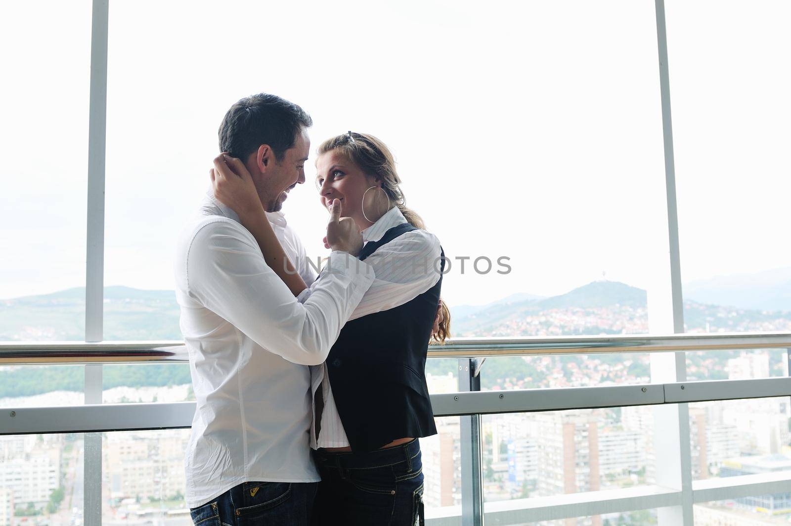romantic happpy couple on balcony  by dotshock
