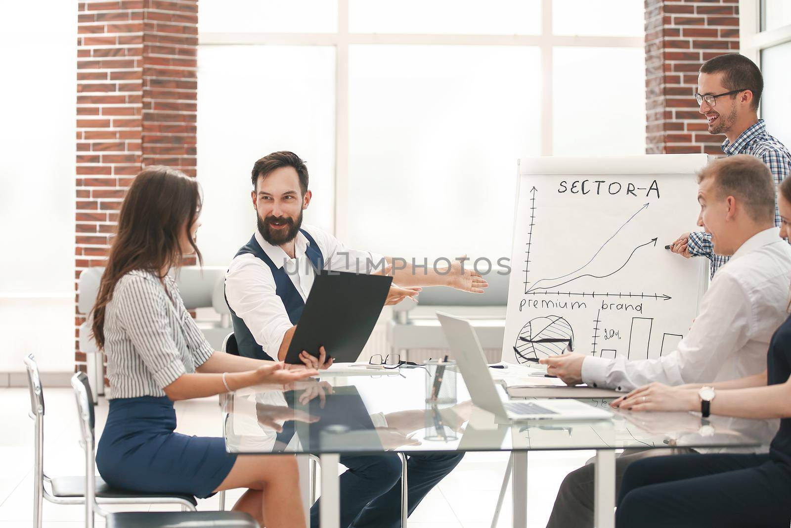 business colleagues discussing ideas for the development of a new business project.photo with copy space.