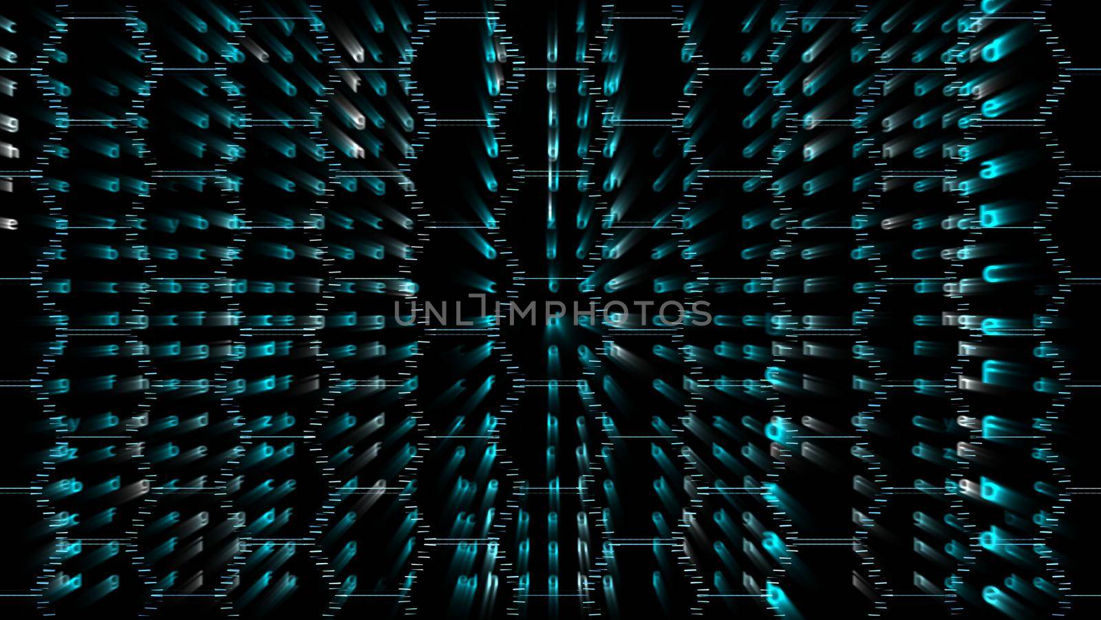 Matrix alphabet hexagon dimension lava color abstract text background by Darkfox