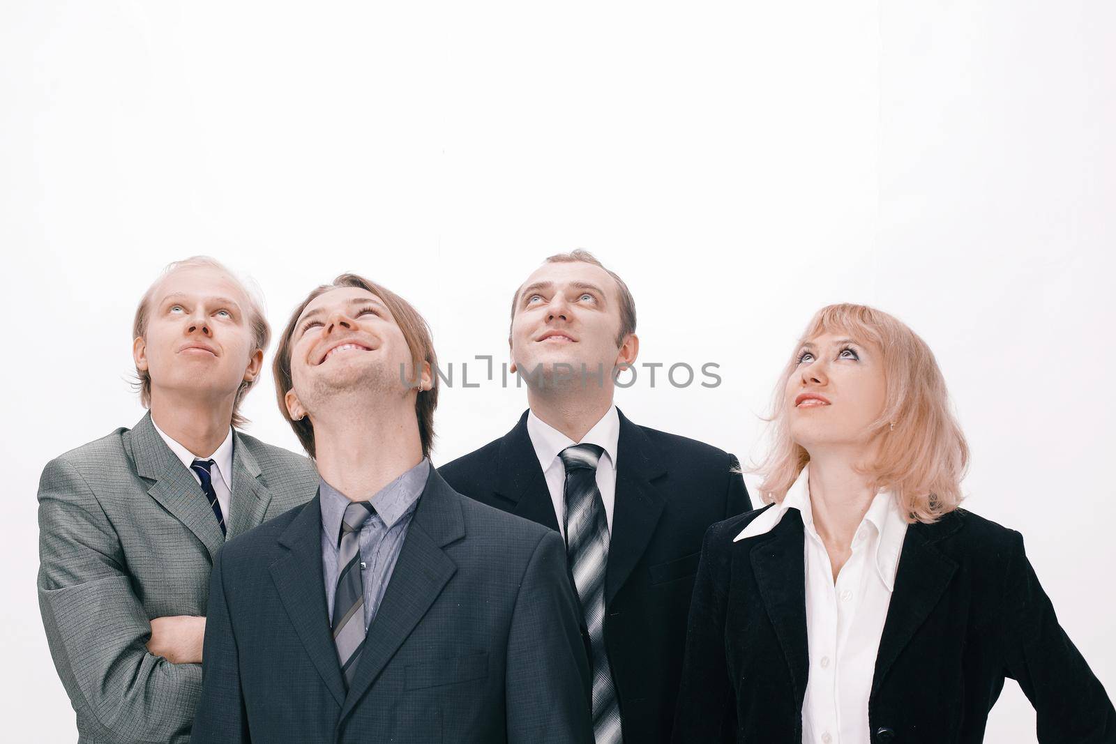 group of business people looking at copy space.isolated on white.photo with copy space