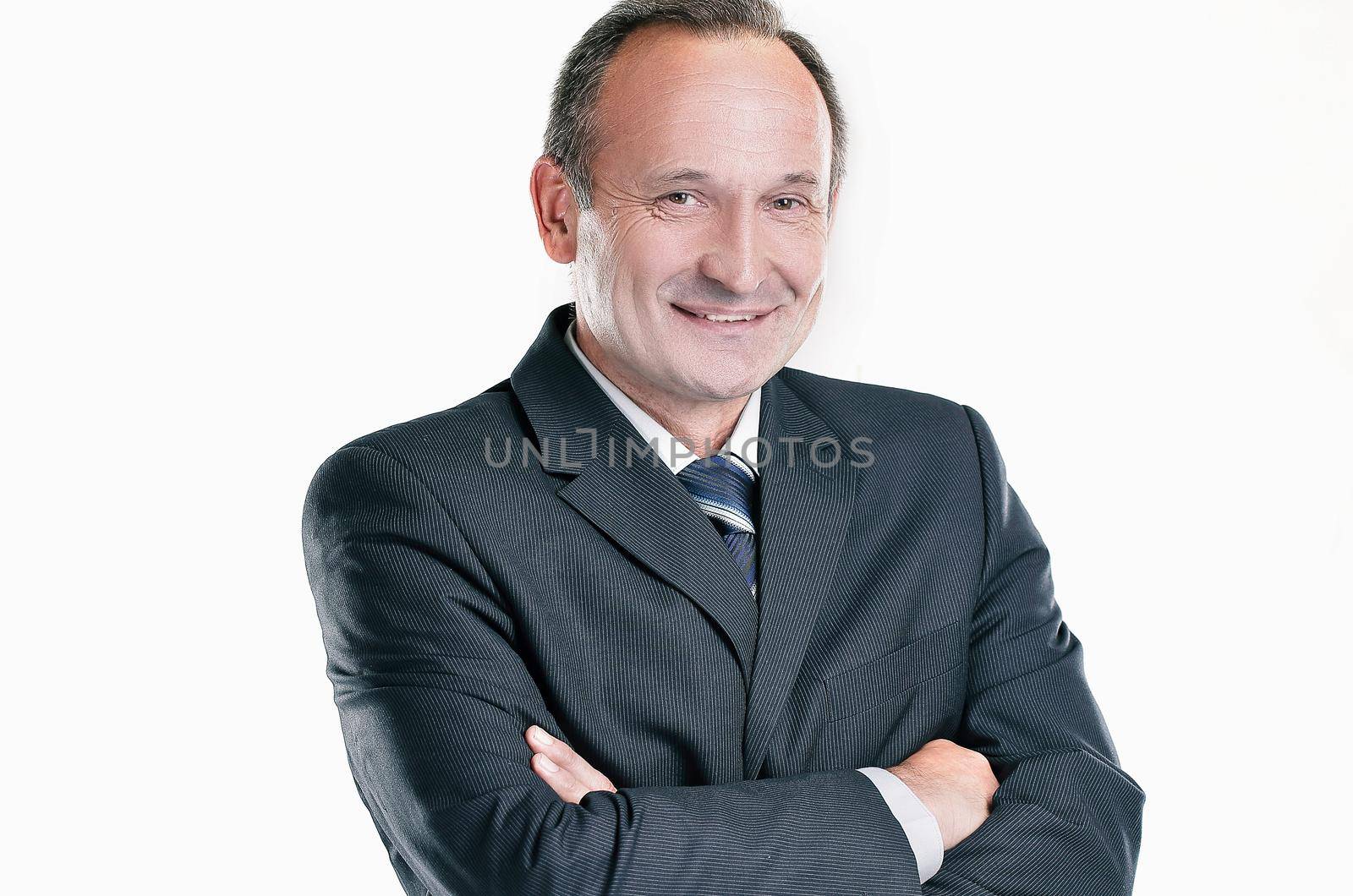 portrait of a successful businessman isolated on the light .photo with copy space