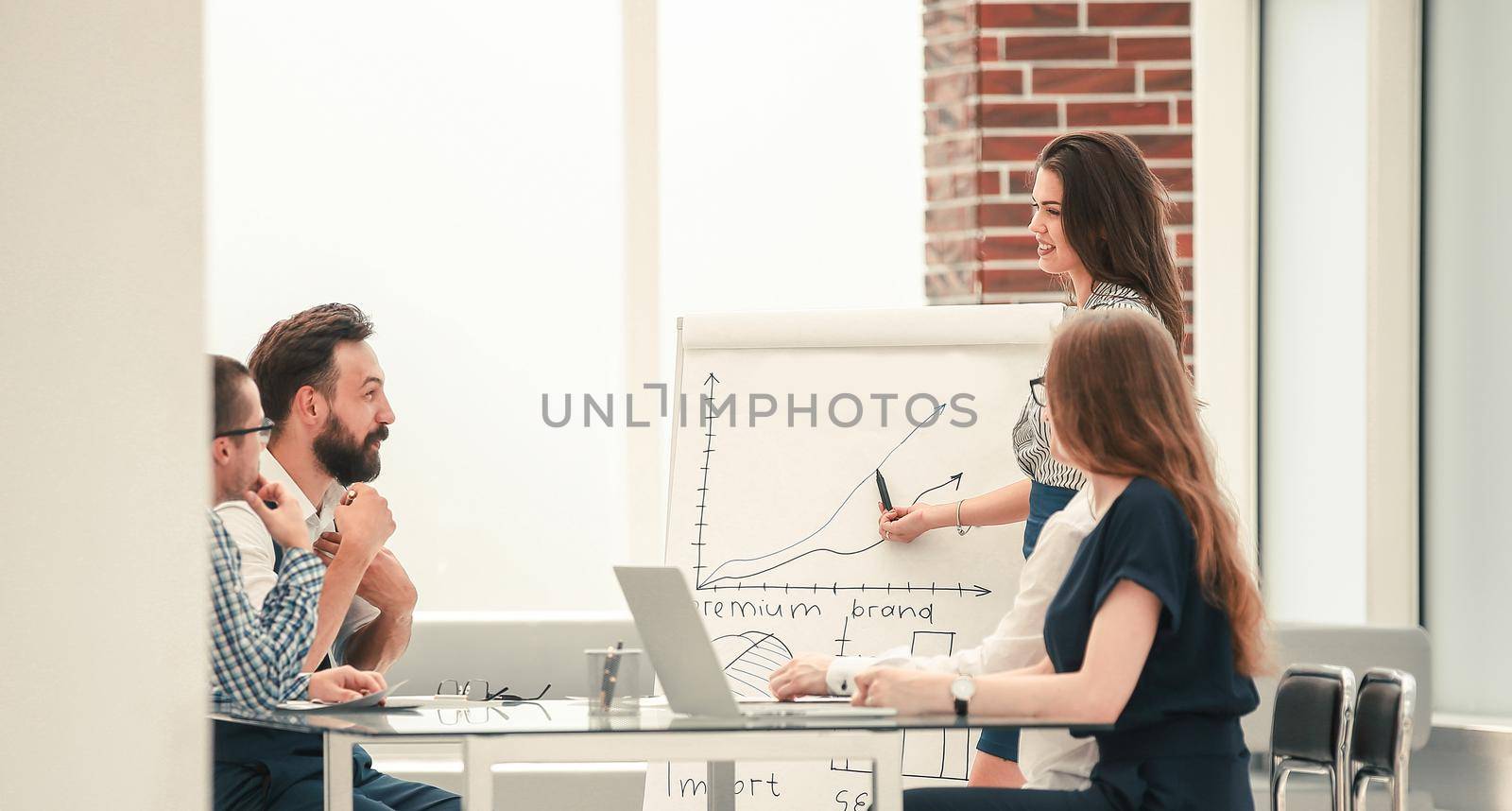 young businesswoman discussing with colleagues of the marketing scheme.photo with copy space