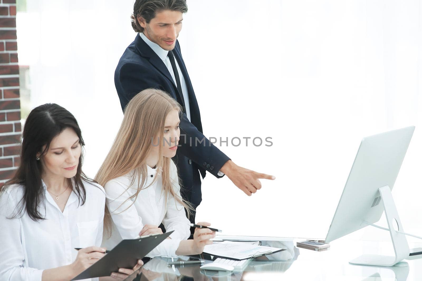 business colleagues working with documents in the office.photo with copy space