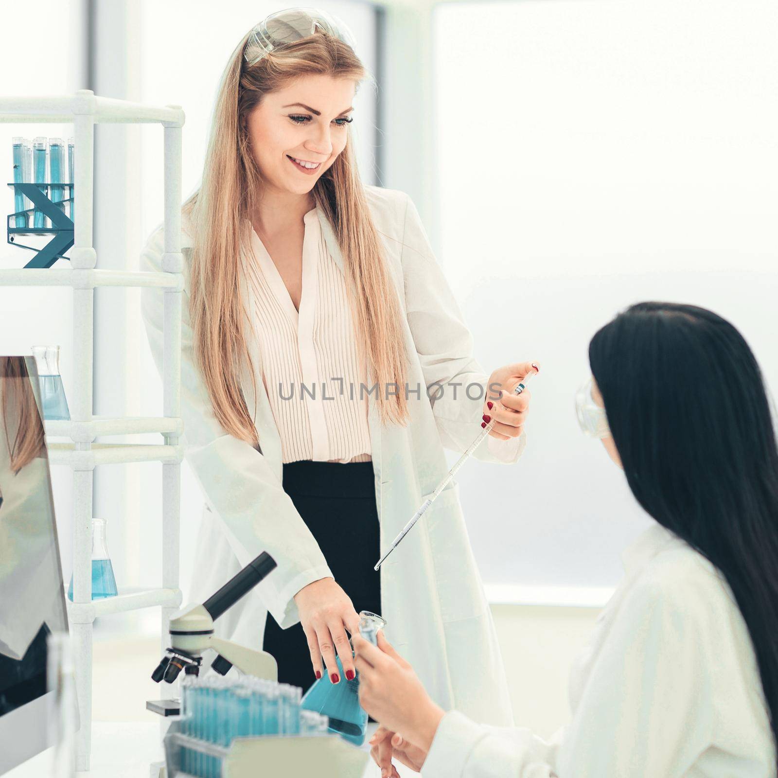 women scientists conducting research in the laboratory. science and health