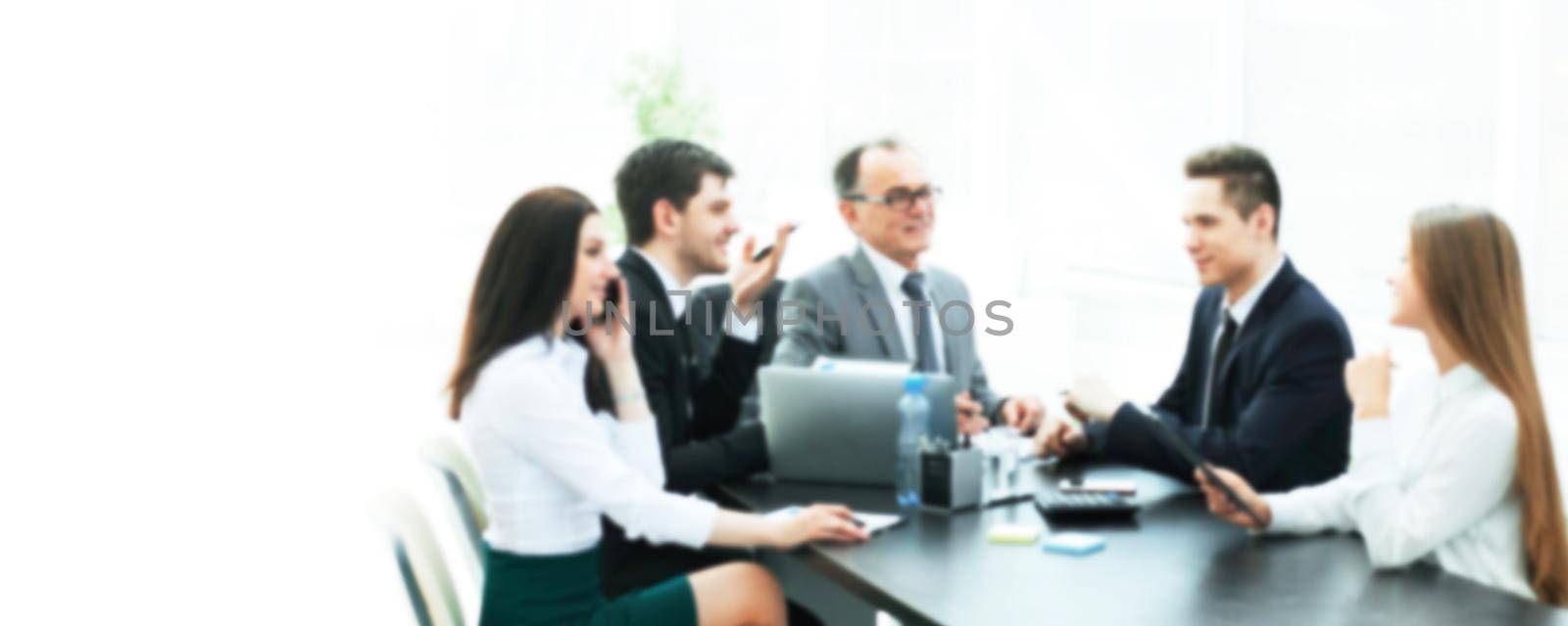 Manager and business group discussing financial documents.office weekdays. blurred image for the advertising text.