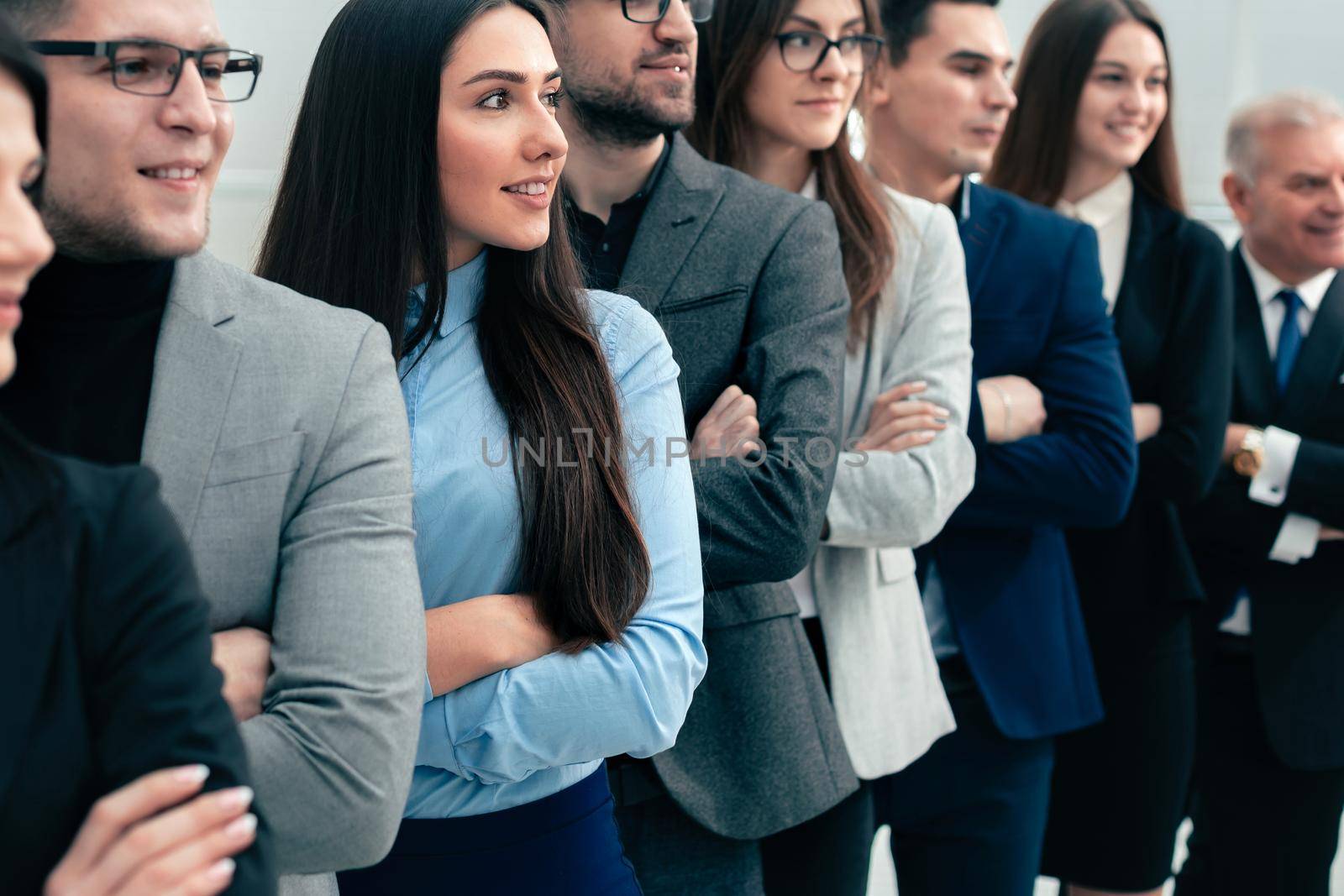 large group of successful business people standing together. the concept of teamwork