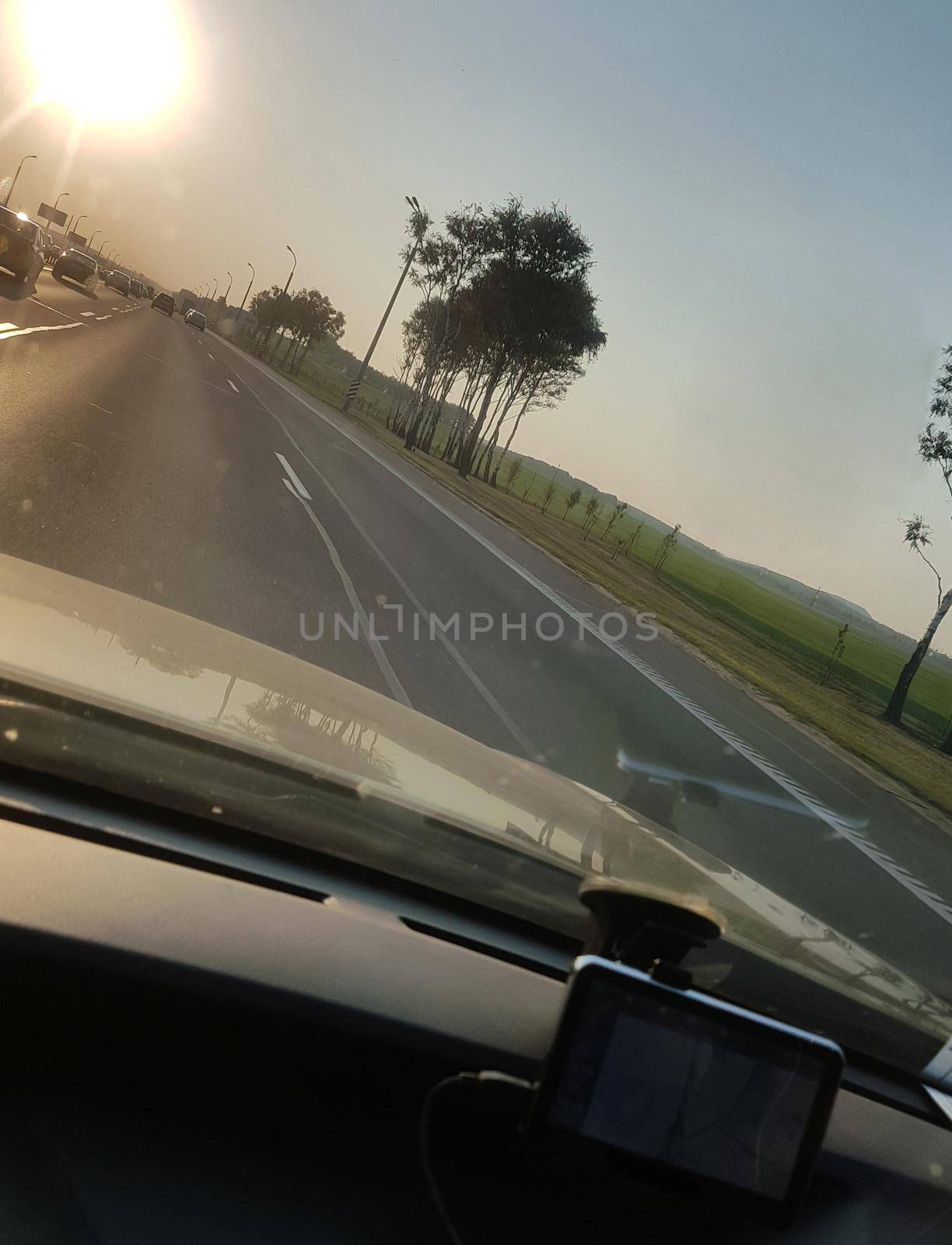 Navigator device in the cab of the car. by SmartPhotoLab