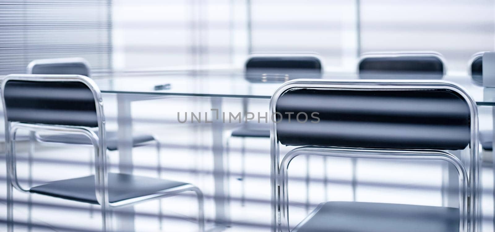 through the blinds. conference room before a business meeting by SmartPhotoLab