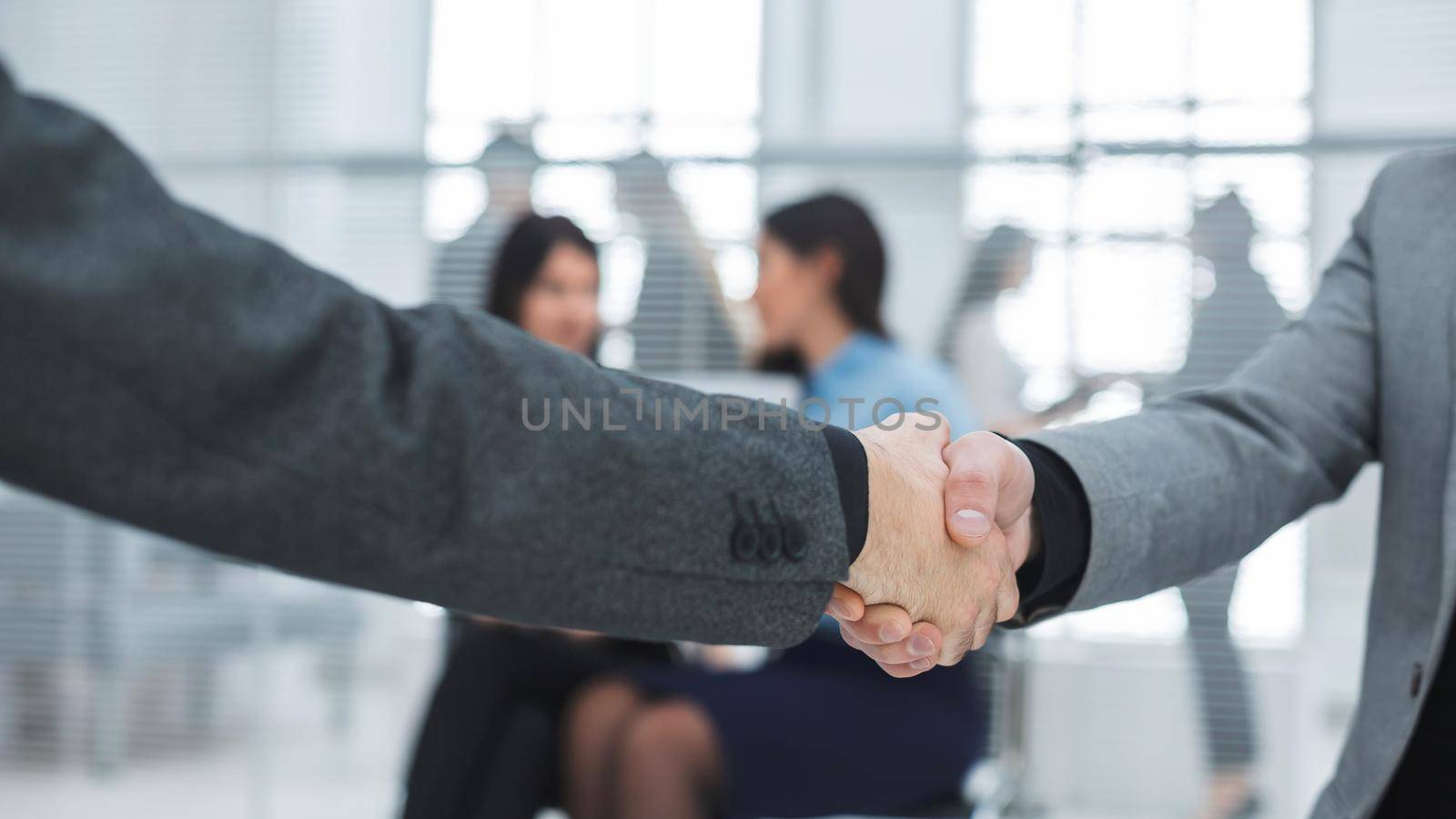 close up. business handshake on office background . success concept