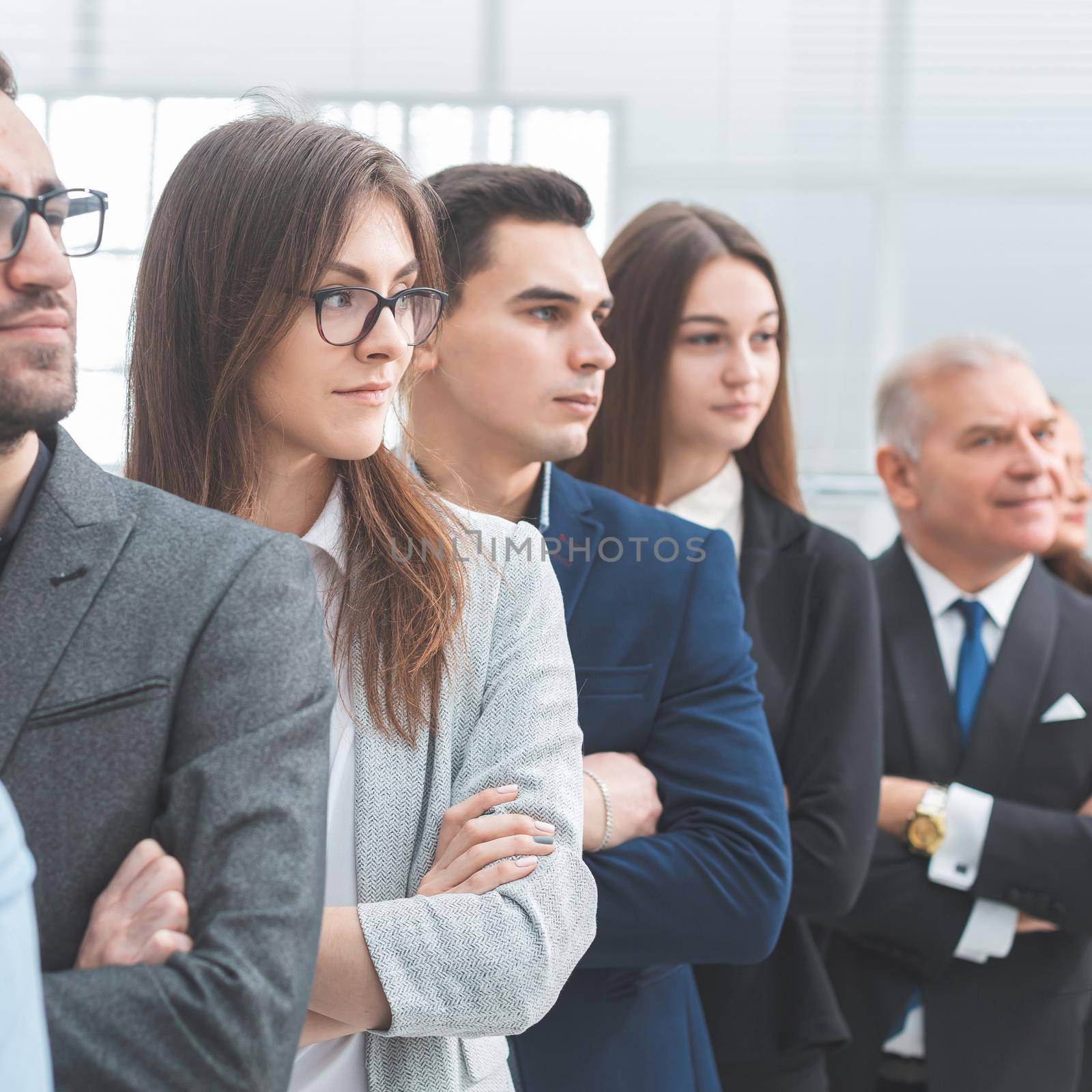 large group of successful business people standing together. the concept of teamwork