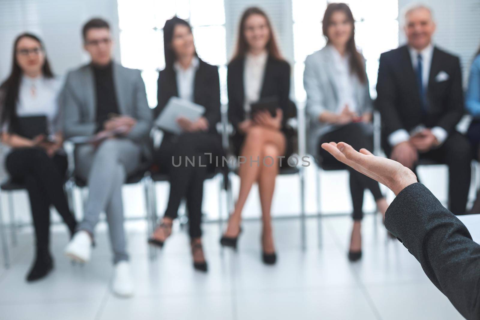 group of employees at a working meeting with the project Manager. business concept