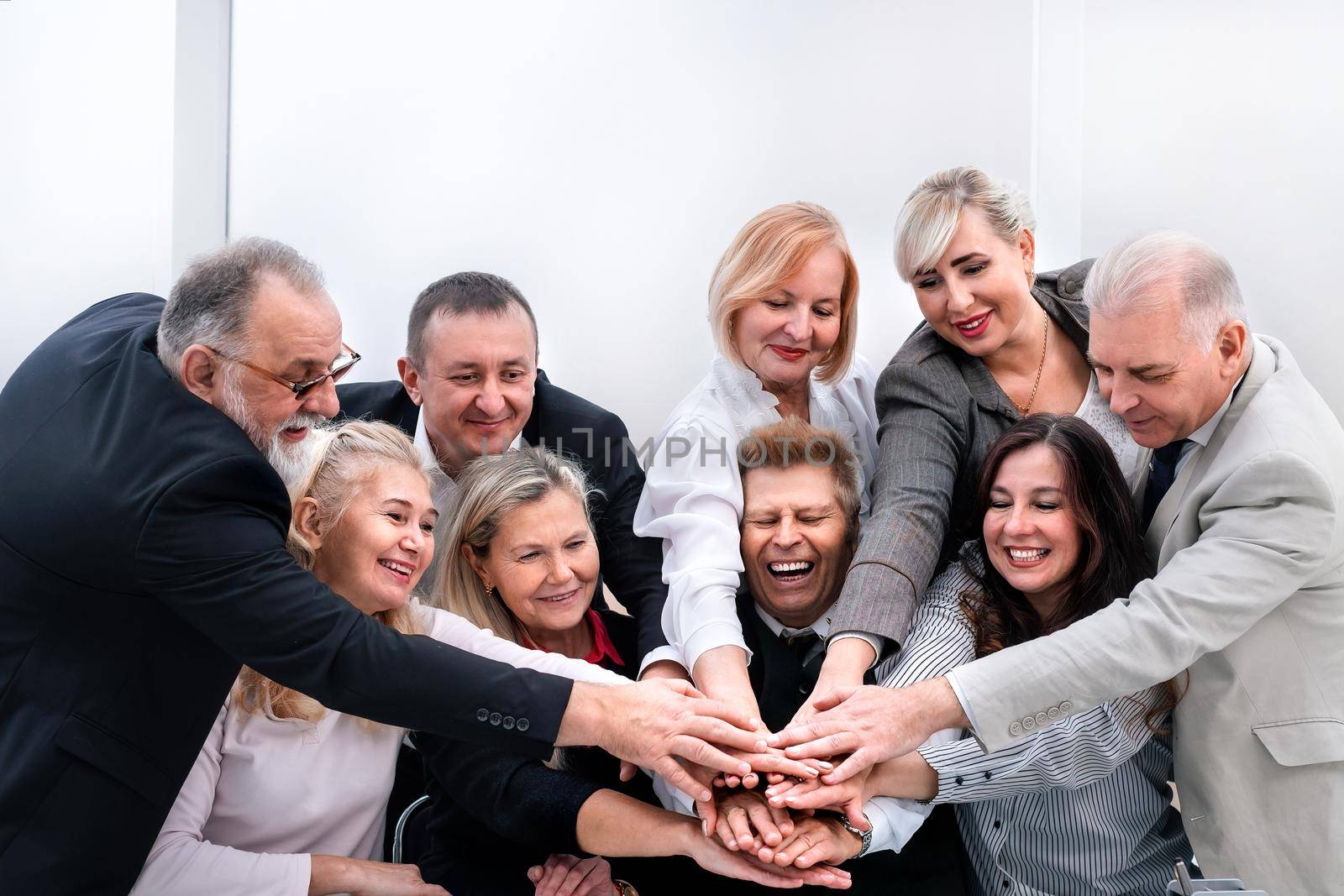 close up. professional business team showing their unity. the concept of teamwork