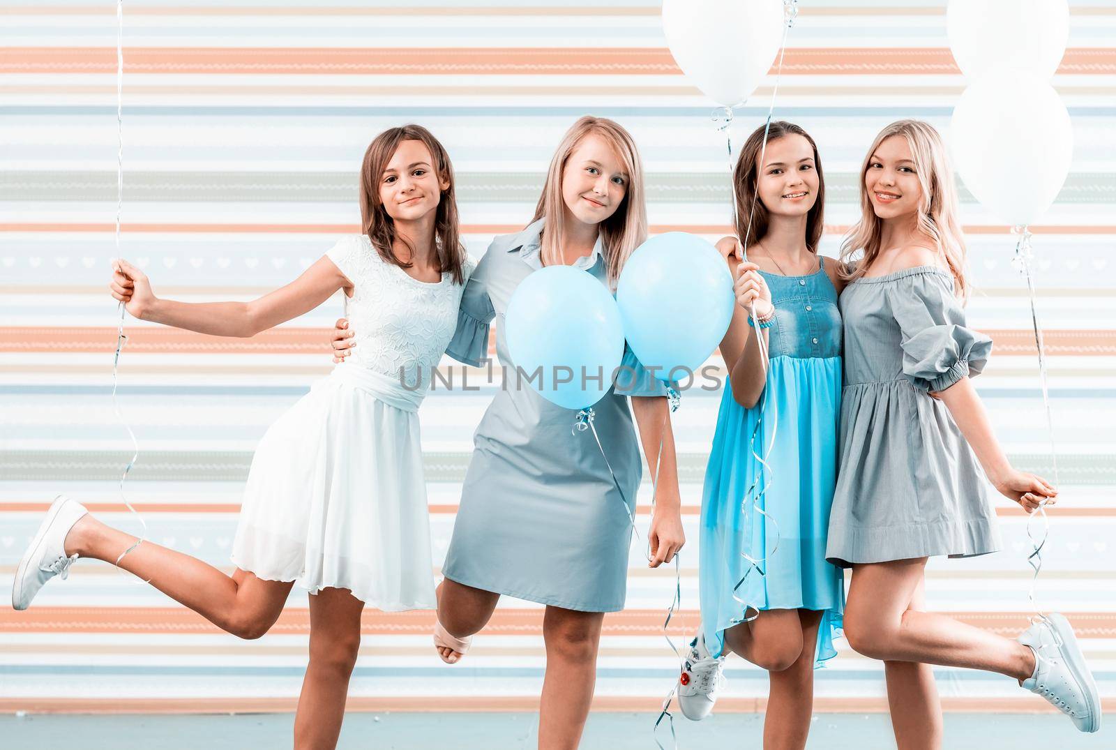Beautiful girls holding balloons by GekaSkr