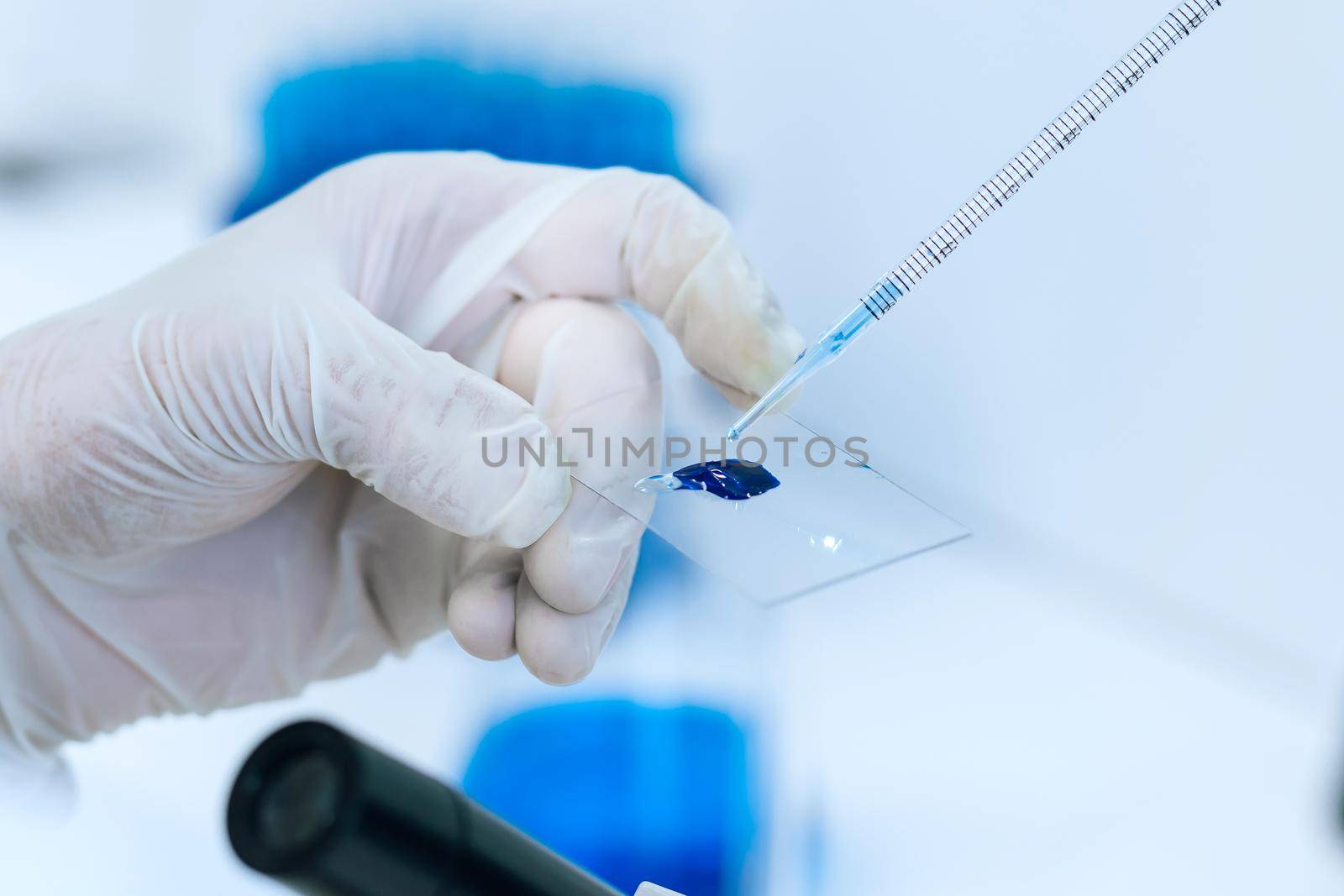 close up. scientist conducts research in the laboratory. photo with a copy-space.