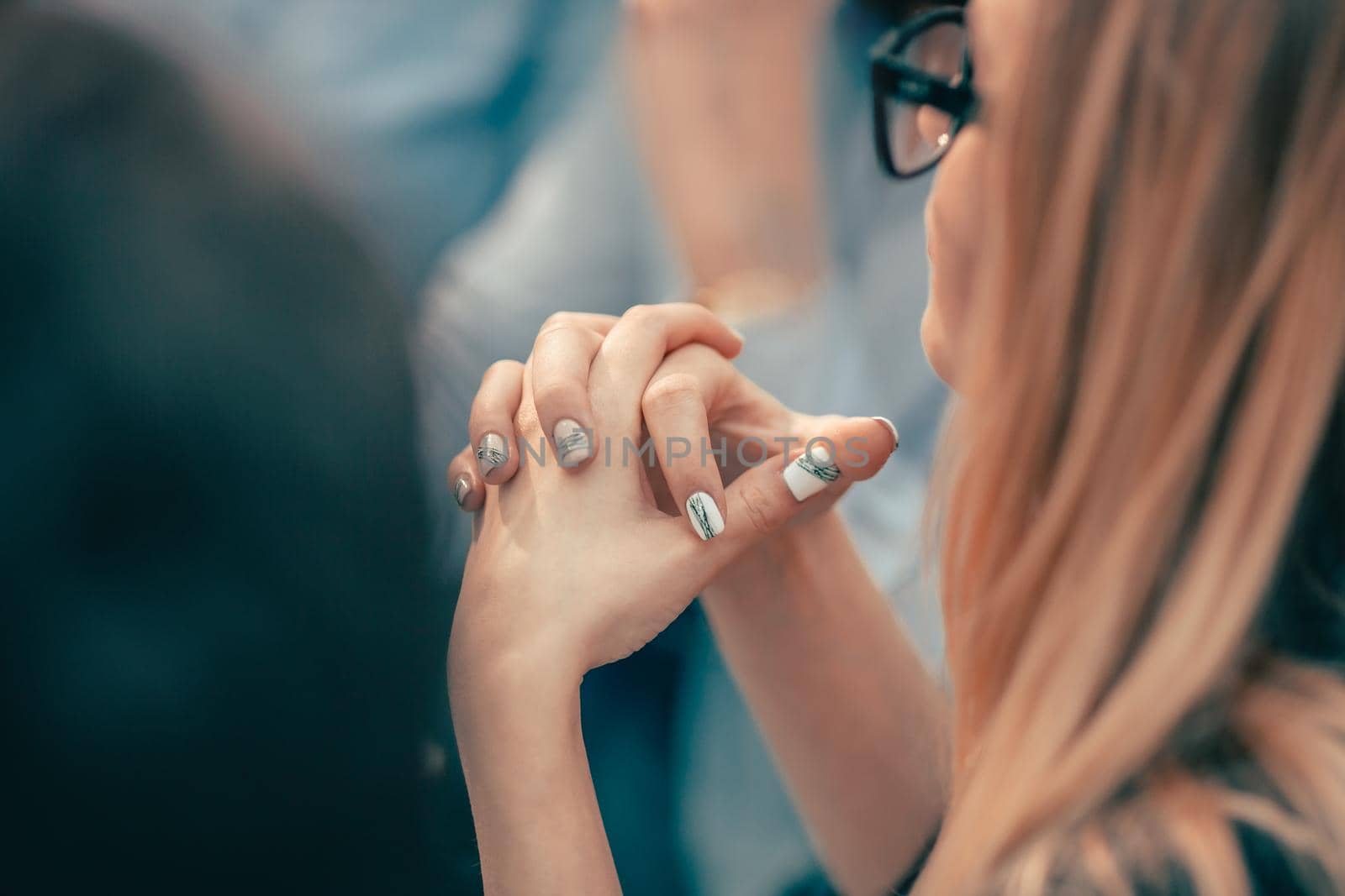 close up. image of a successful business woman sitting at an office Desk. business background