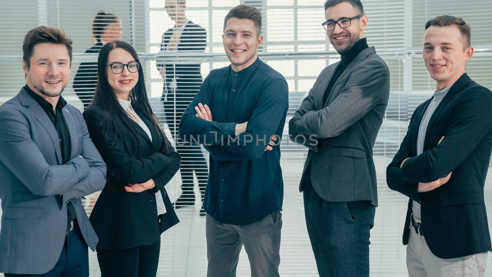 close up. group of young professionals standing in the office. business concept.