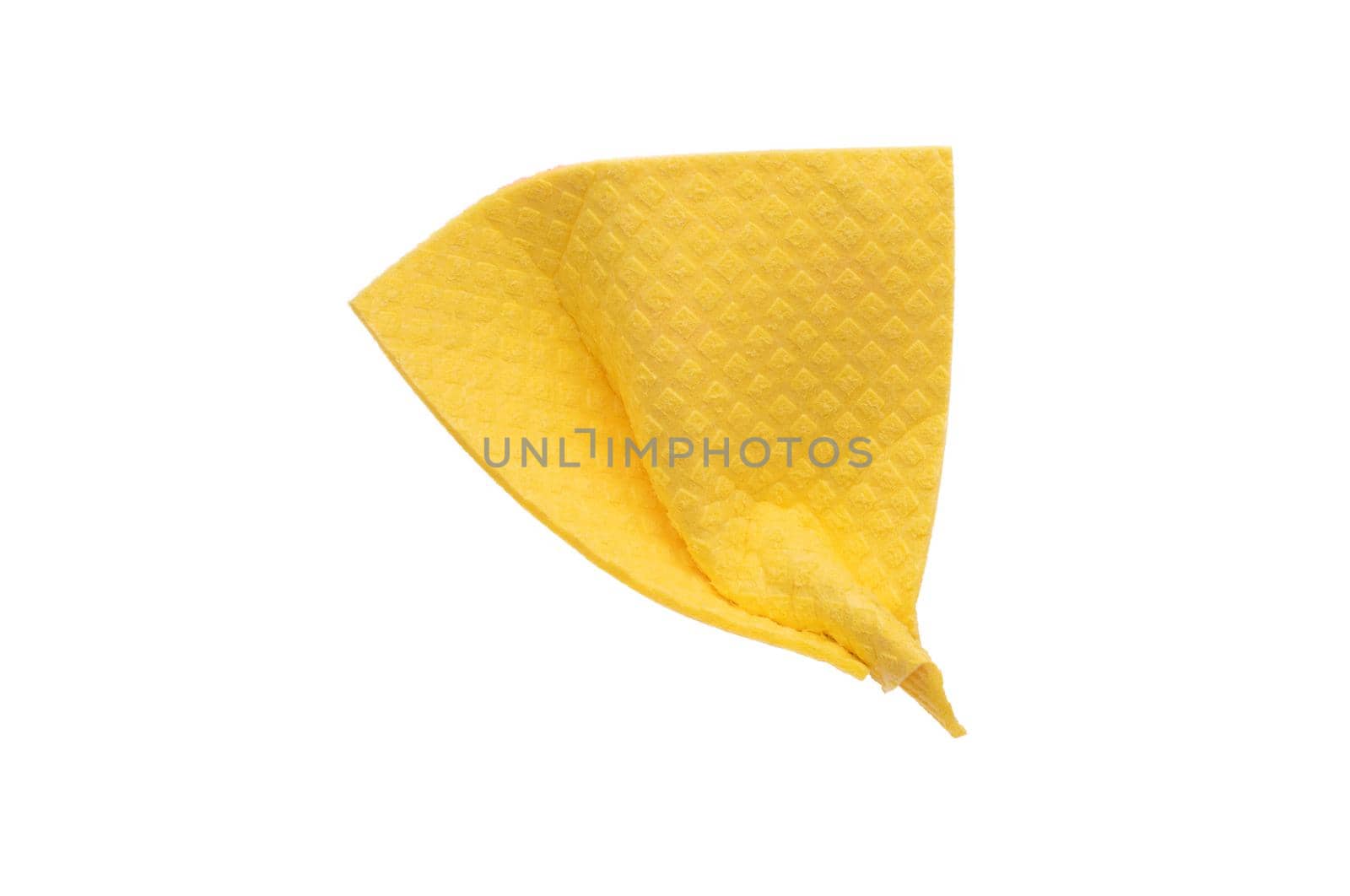 Square yellow rag isolated on white background