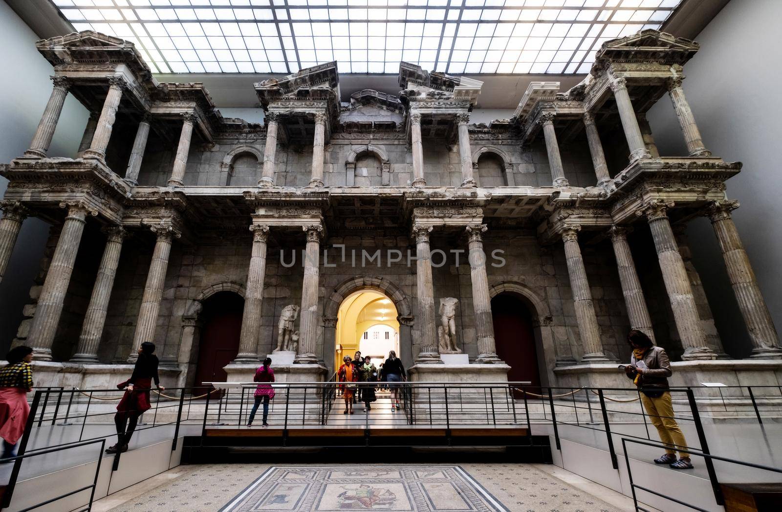 Market gate of Miletus in Pergamonmuseum in Berlin, Germany. Most visiting touristic landmark building. Ancient art architecture in Europe