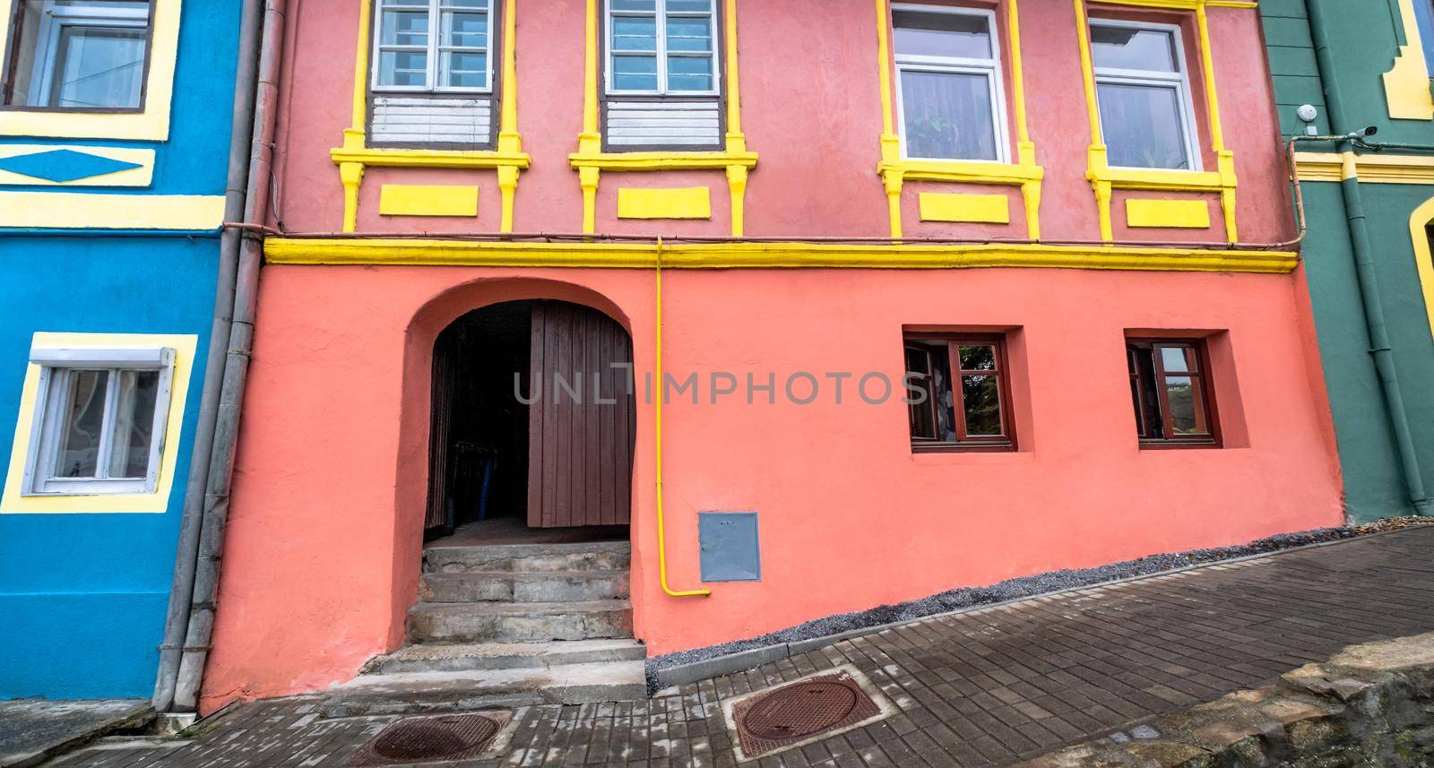 Bright colored buildings in historical Sighisoara