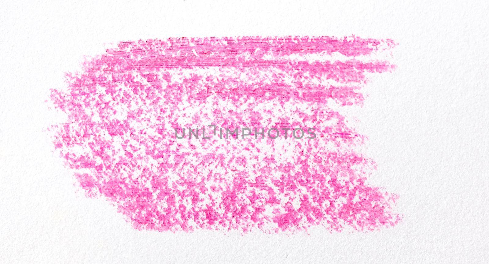 Pink cosmetic pencil smear on white background