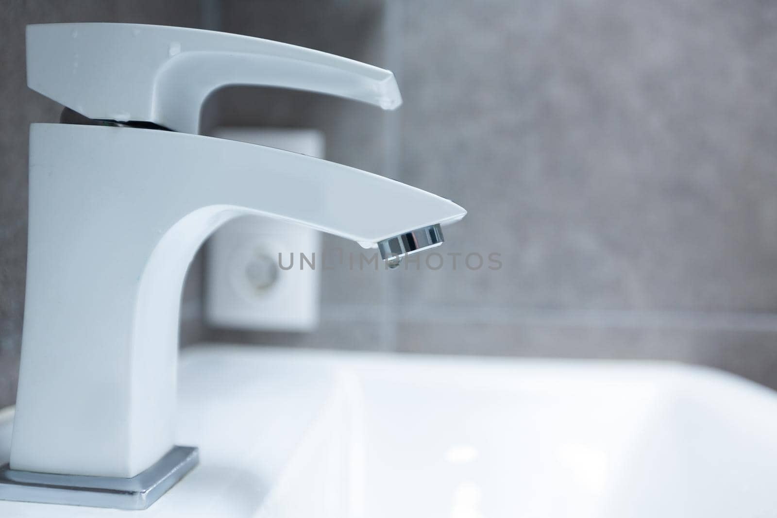 close up.white washbasin in the bathroom . the concept of cleanliness.