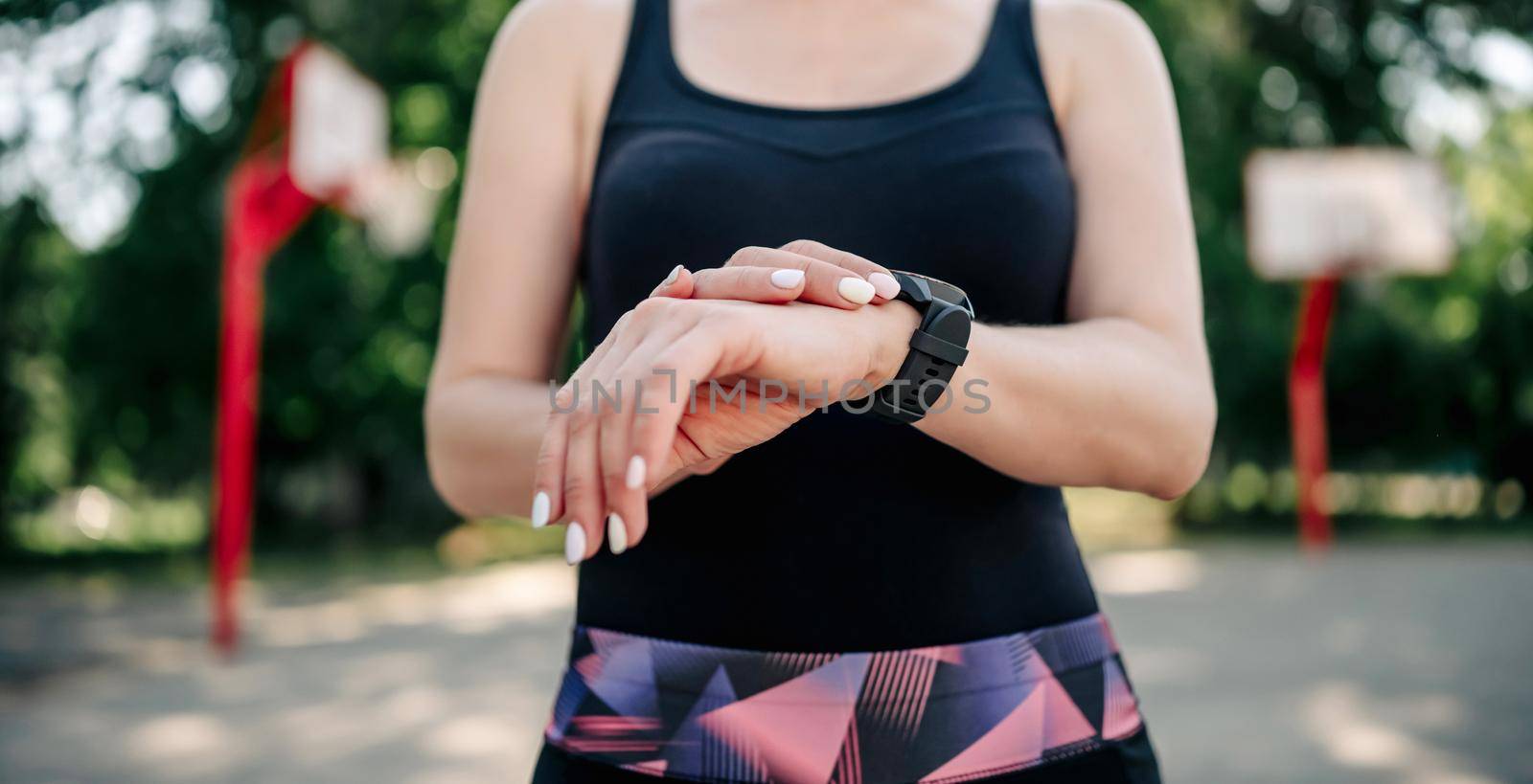 Woman exercising outdoors by GekaSkr