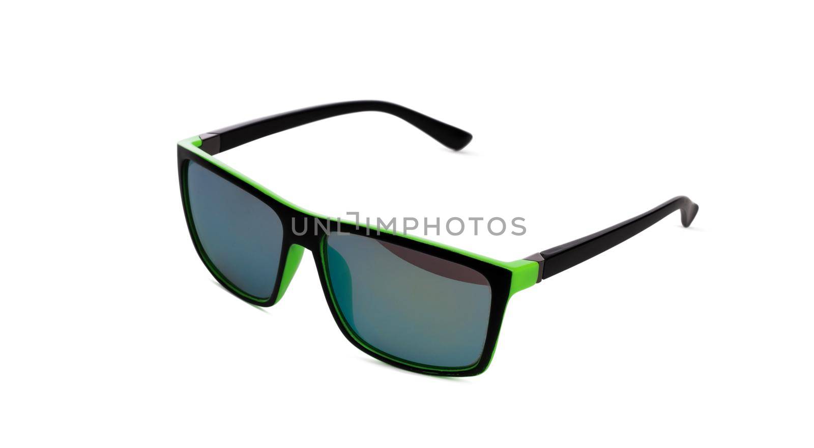 Sunglasses in black frame isolated on white background