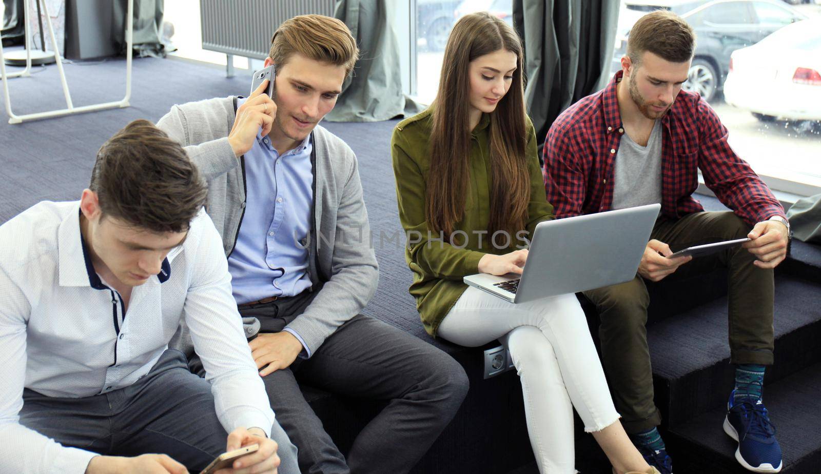 Diverse group of people community togetherness sitting concept.