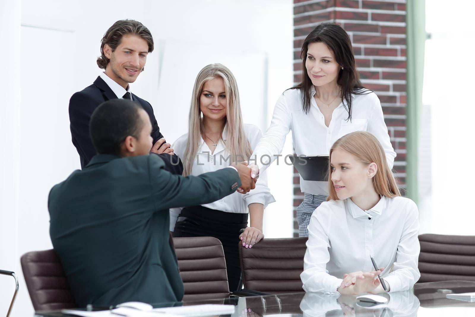 business partners conducting a workshop in the office.photo with copy space