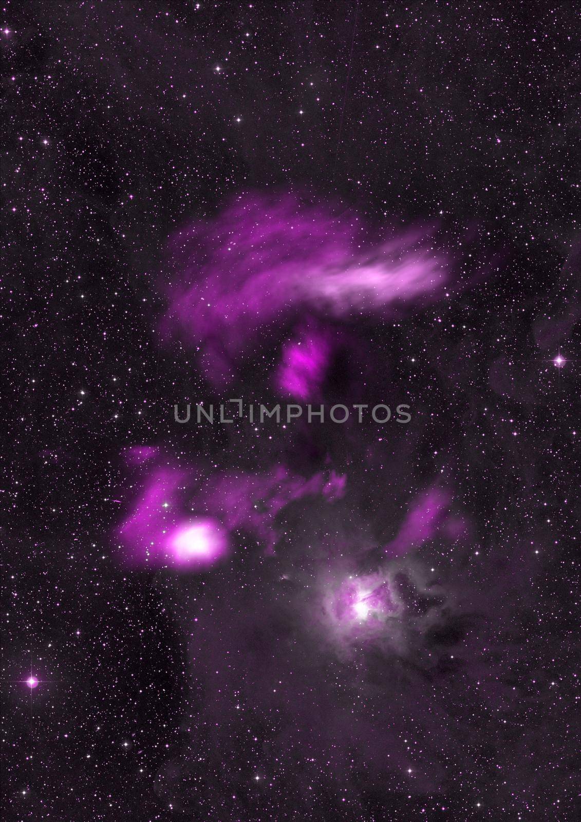 Being shone nebula and star field. 3D rendering by richter1910