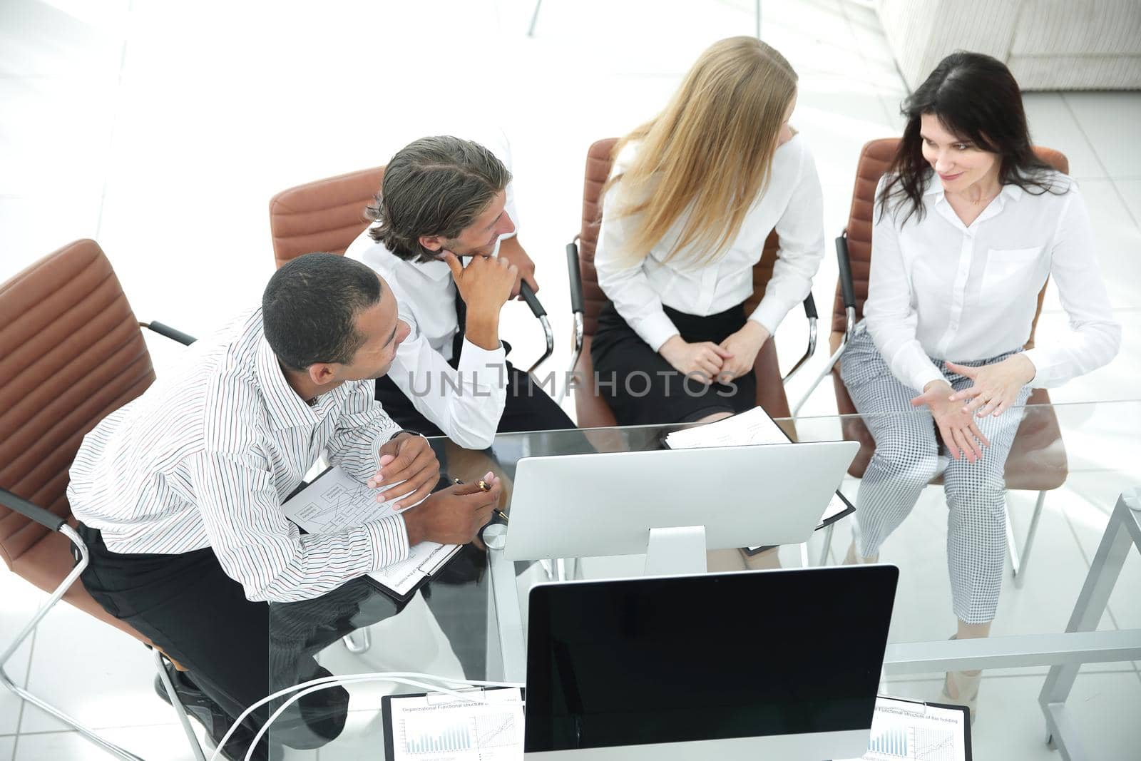 closeup.business team discussing a business document.the business concept.