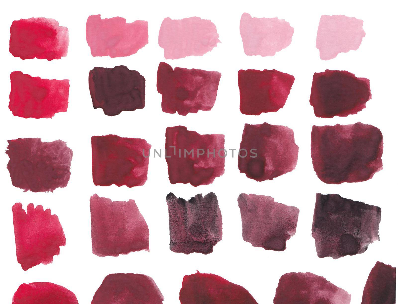 Hand drawn red palette illustration. Acrylic paintintg. by tenny_rosehip