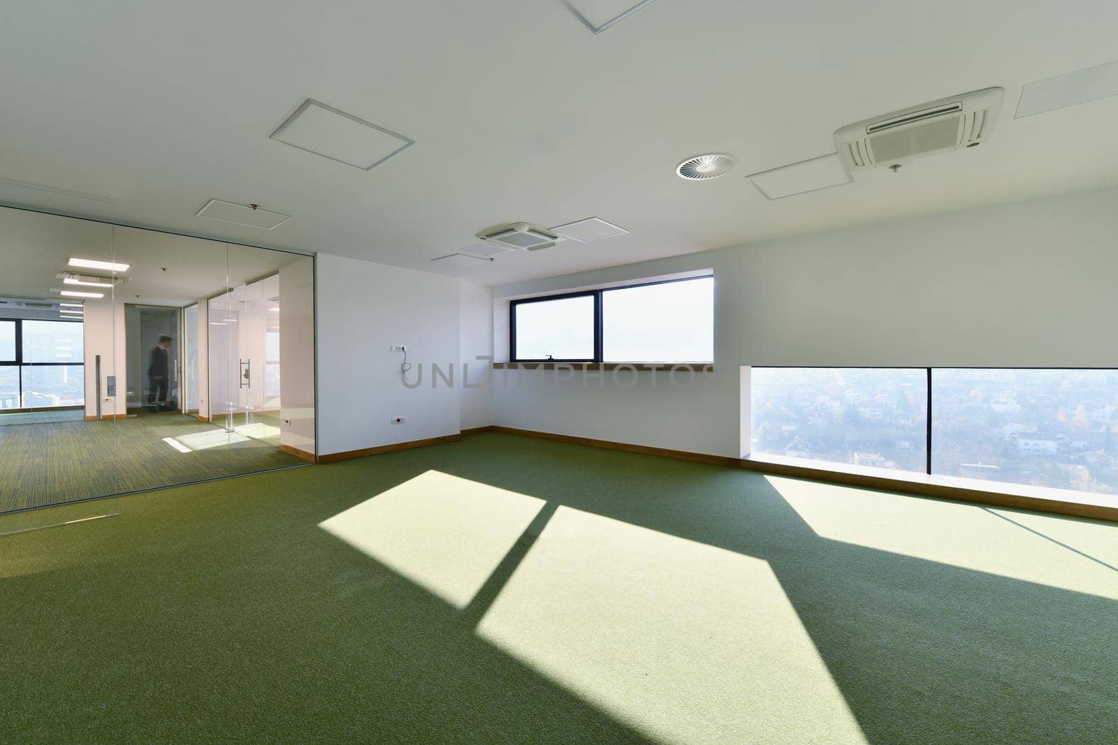 empty office interior of new corporate business modern startup