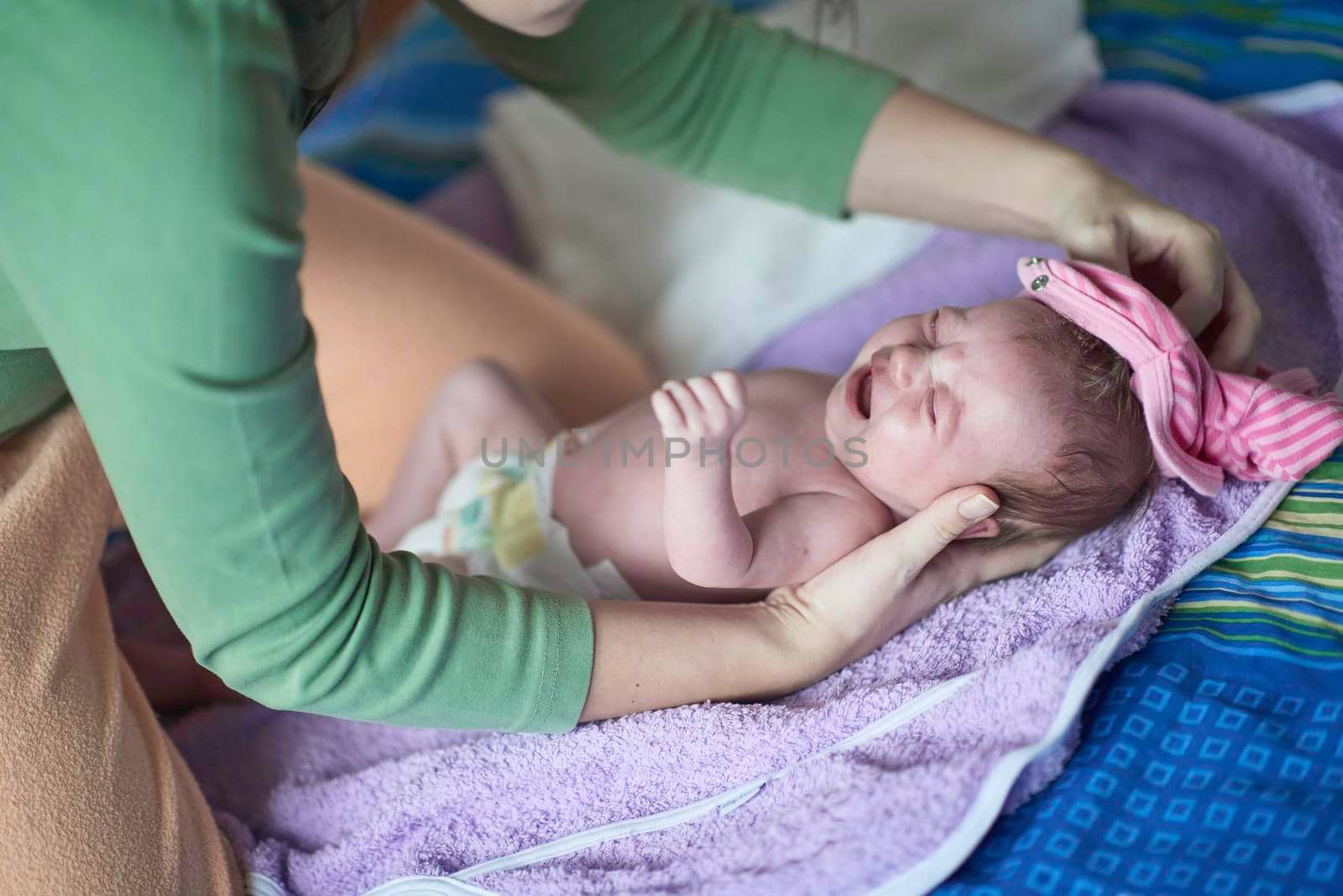 happy newborn little baby smilling  portrait