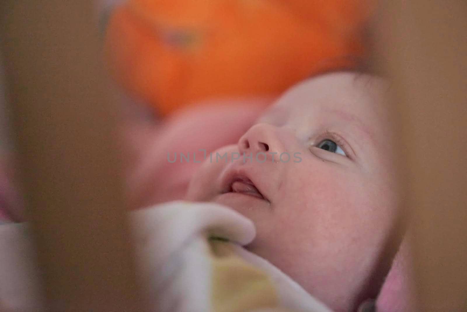 happy newborn little baby smilling  portrait