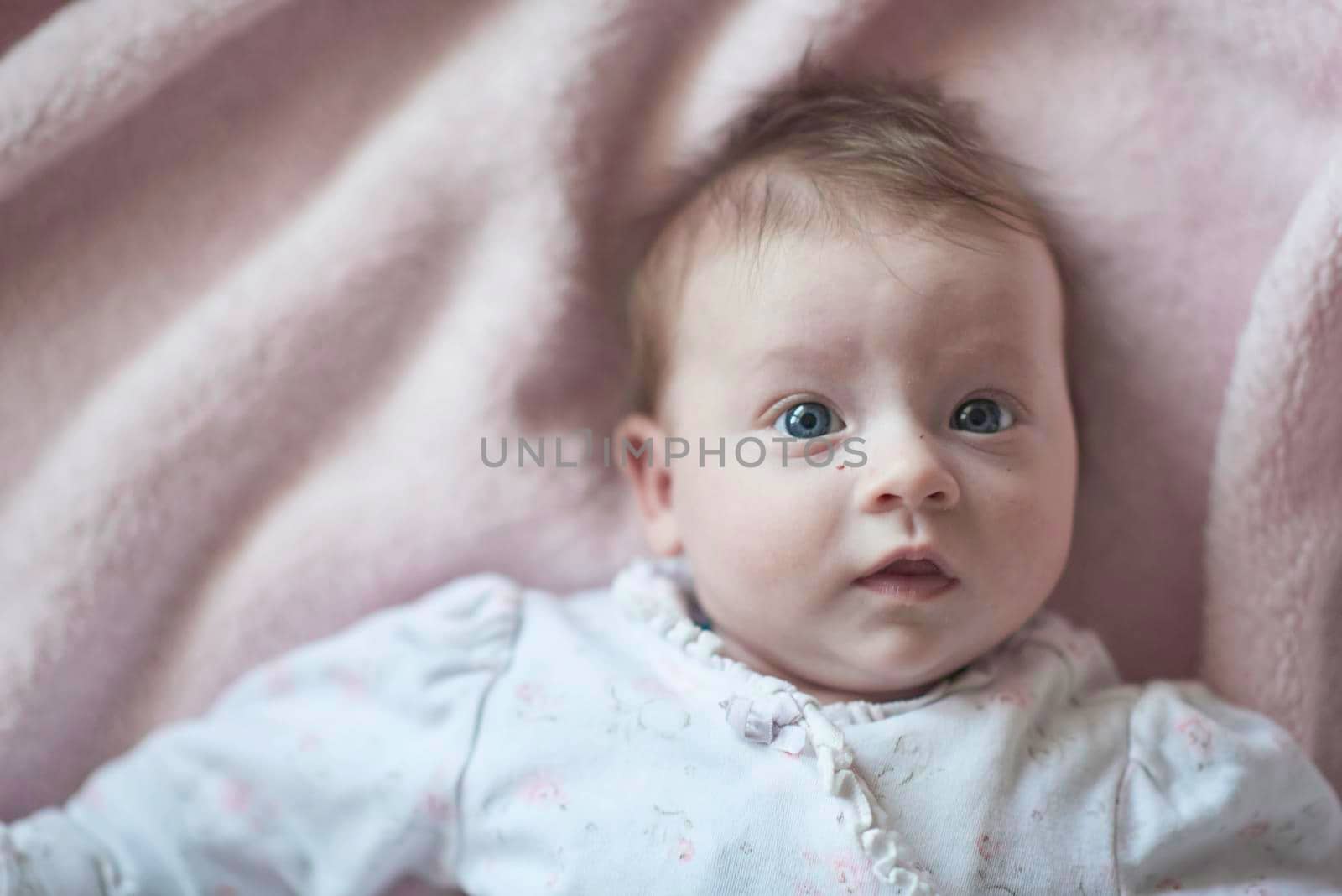 happy newborn little baby smilling  portrait