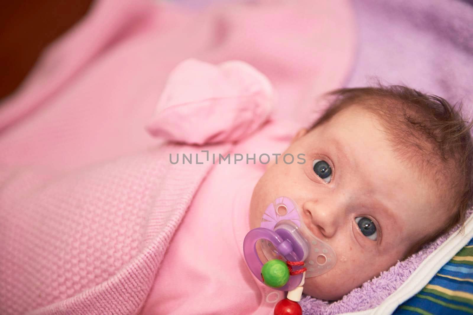 happy newborn little baby smilling  portrait