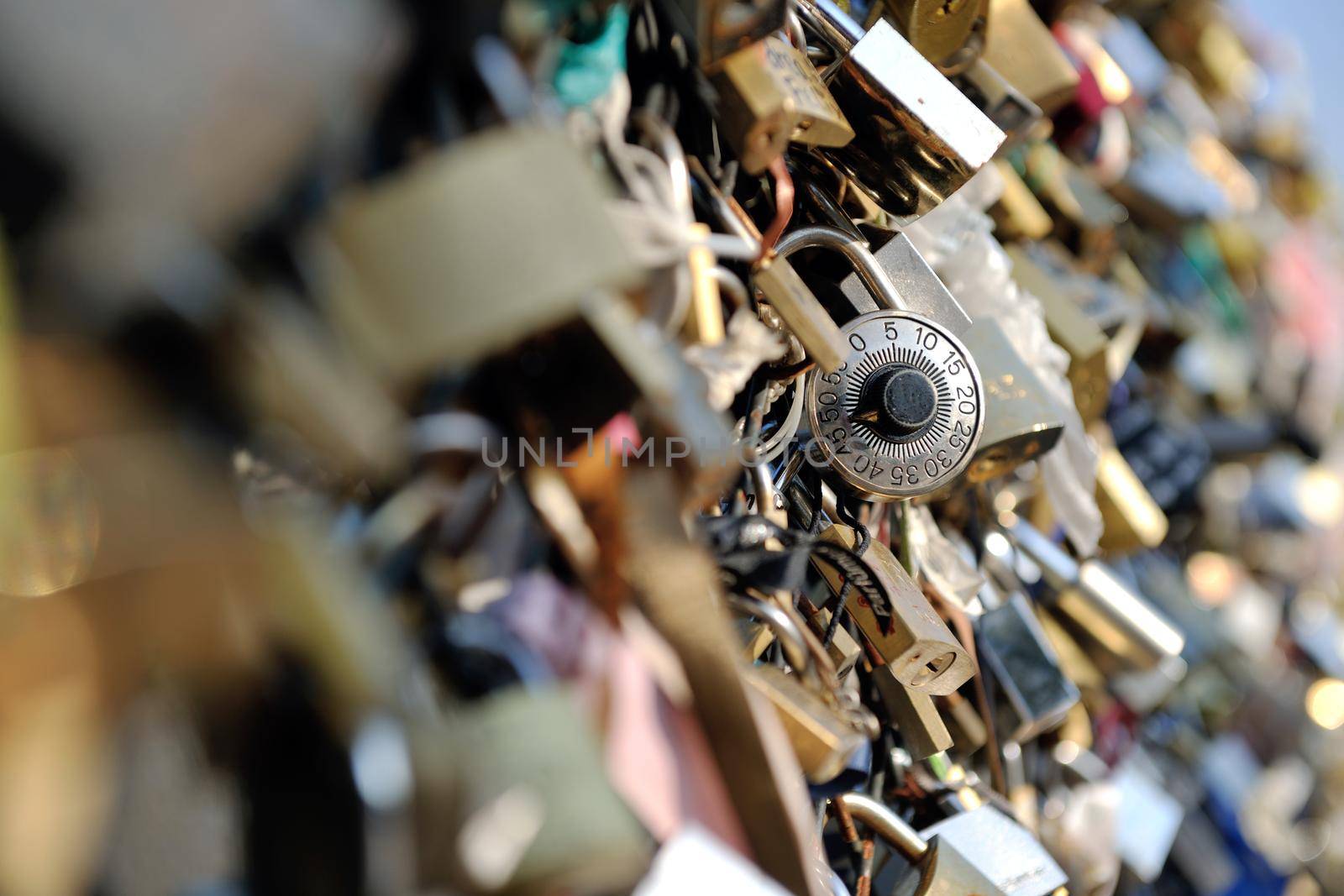 Love locks in Paris  representing secure friendship and romance